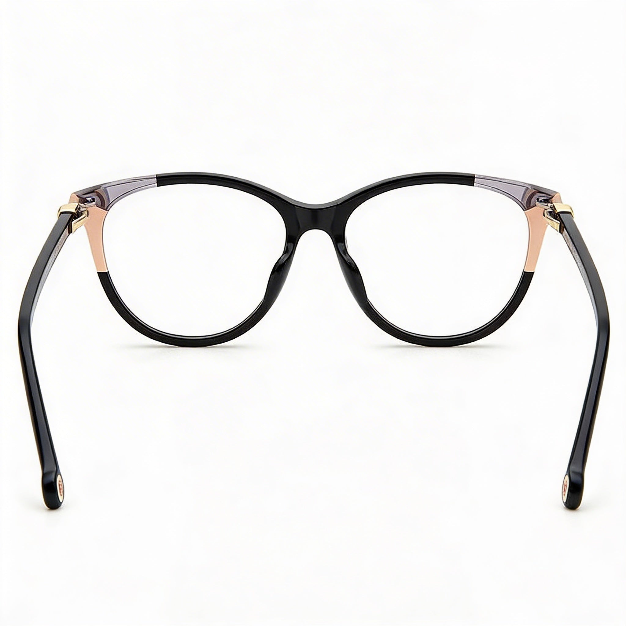 Carolina Herrera CH 0054 Women's Lightweight Acetate Oval Eyeglasses Black Nude 53mm, Photo 4