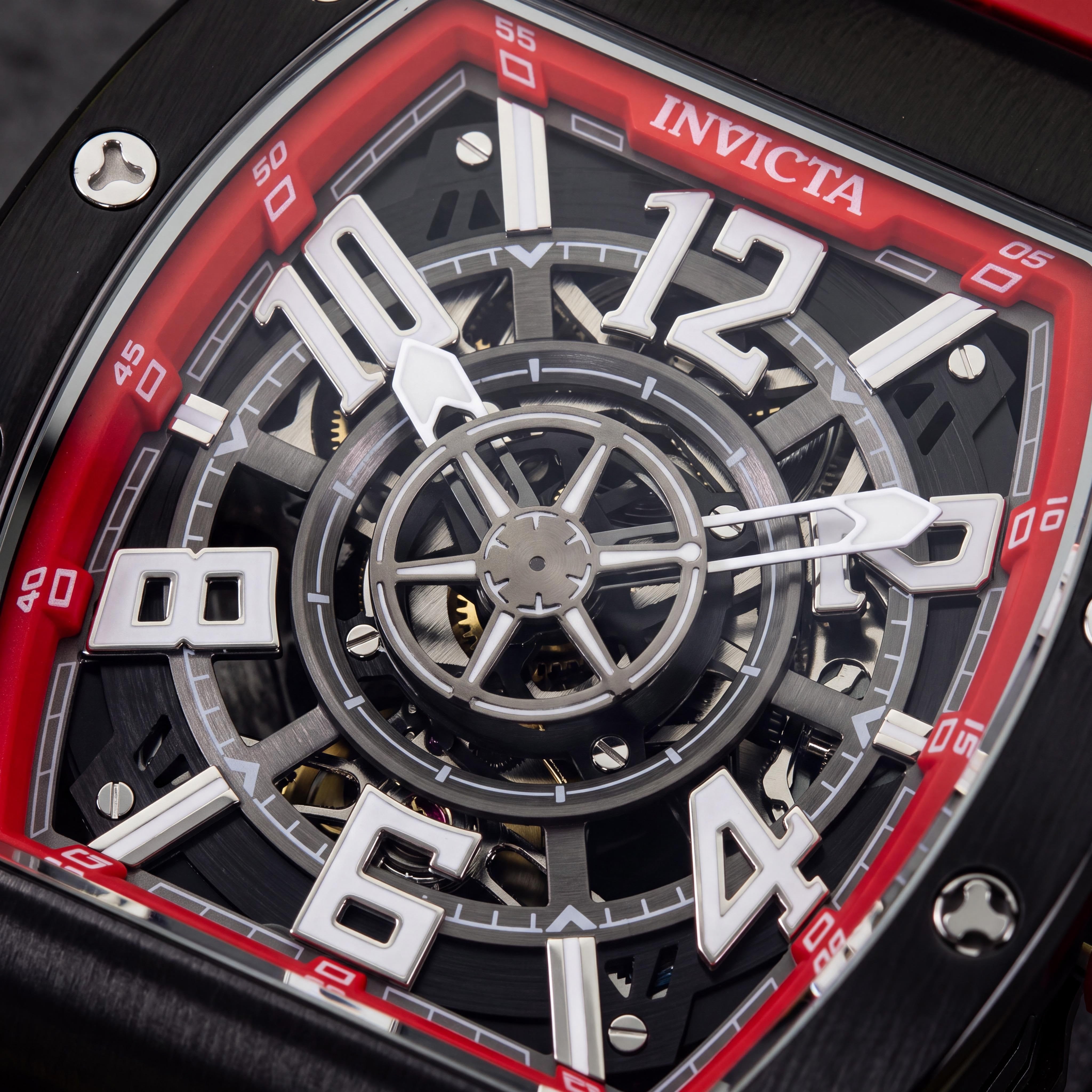 Invicta S1 Rally 69514 Men's Automatic Water Resistant 43mm Carbon Fiber Case Black Dial Silicone Strap Watch, Photo 2
