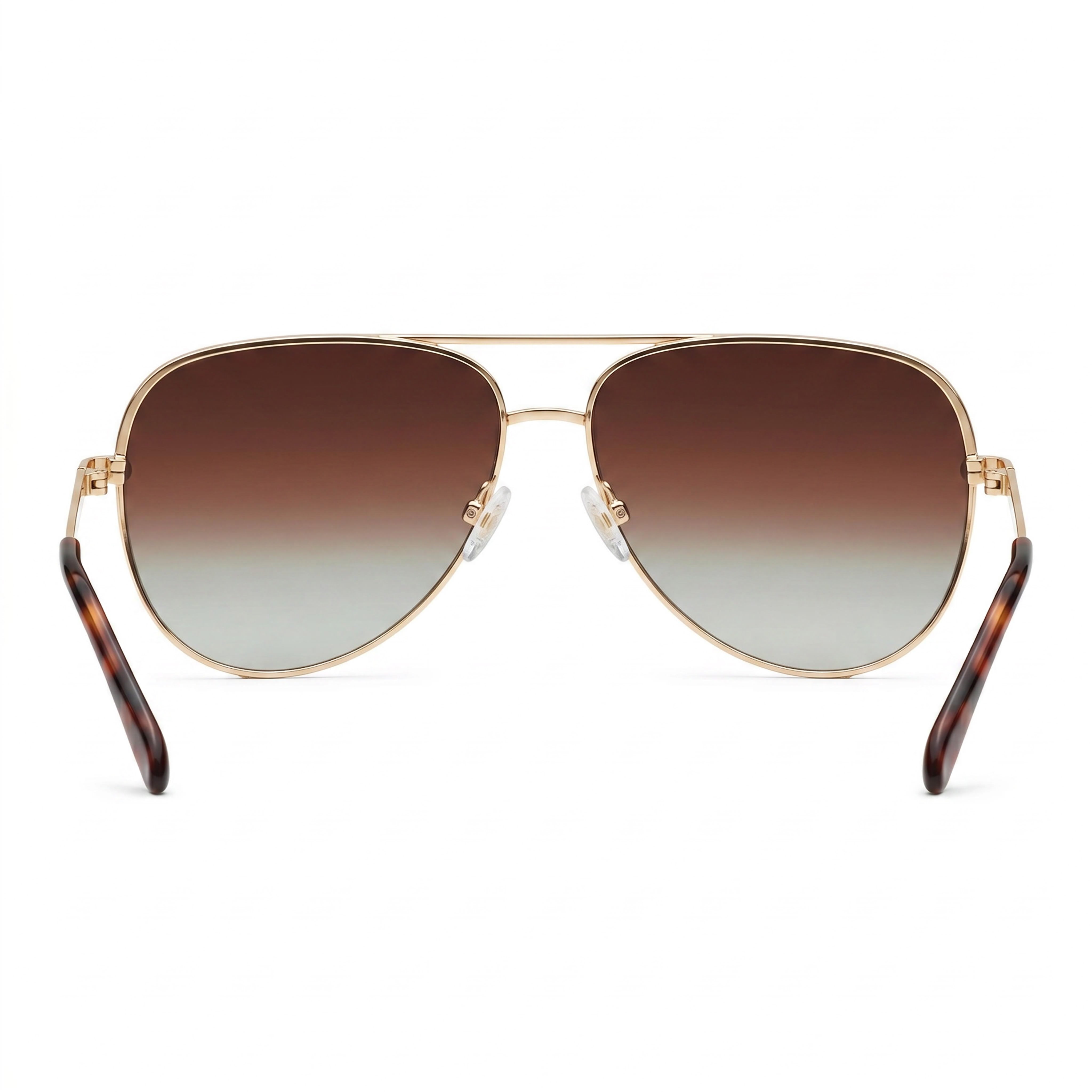 Gafas de sol QUAY AUSTRALIA High Key grandes de metal dorado con montura marrón degradada y lentes polarizadas marrón degradado con protección UV para mujer, Photo 4