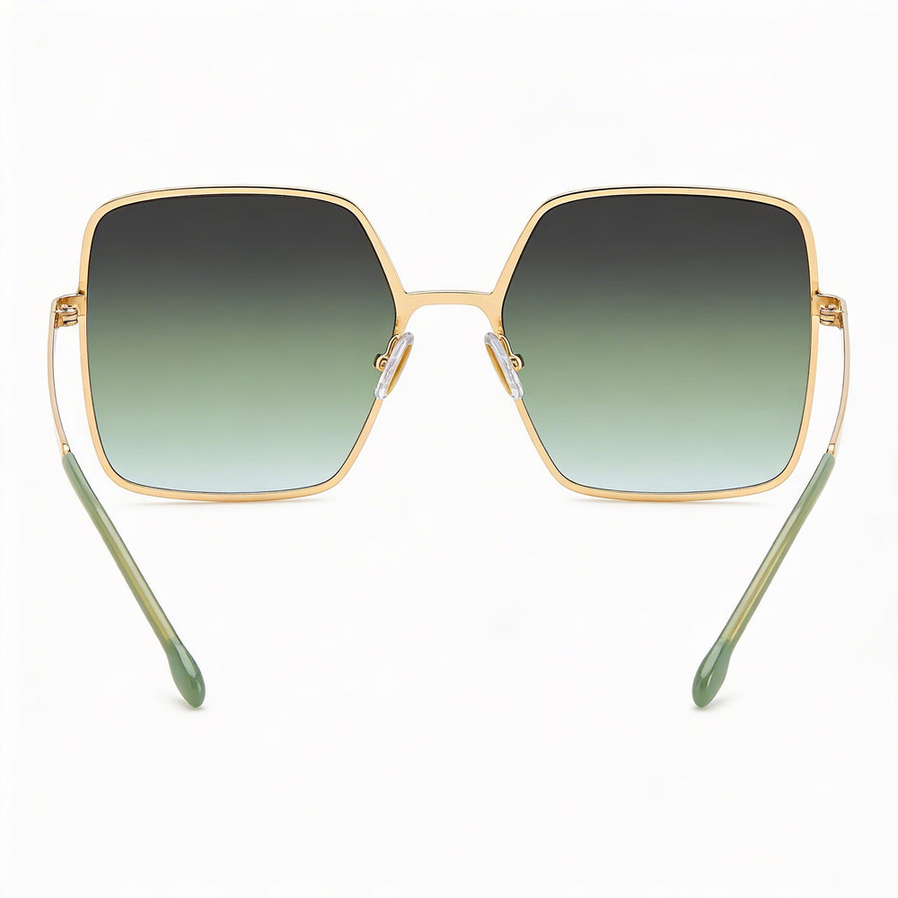 Gafas de sol Isabel Marant Modern para mujer, de acero inoxidable, color dorado y verde, con montura completa, cuadradas, no polarizadas, de 58 mm