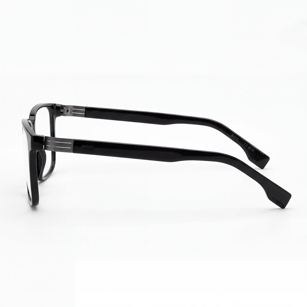 BOSS 1578 Gafas ópticas unisex de montura completa cuadrada de plástico negro con lentes de demostración 57/18/150, Photo 3