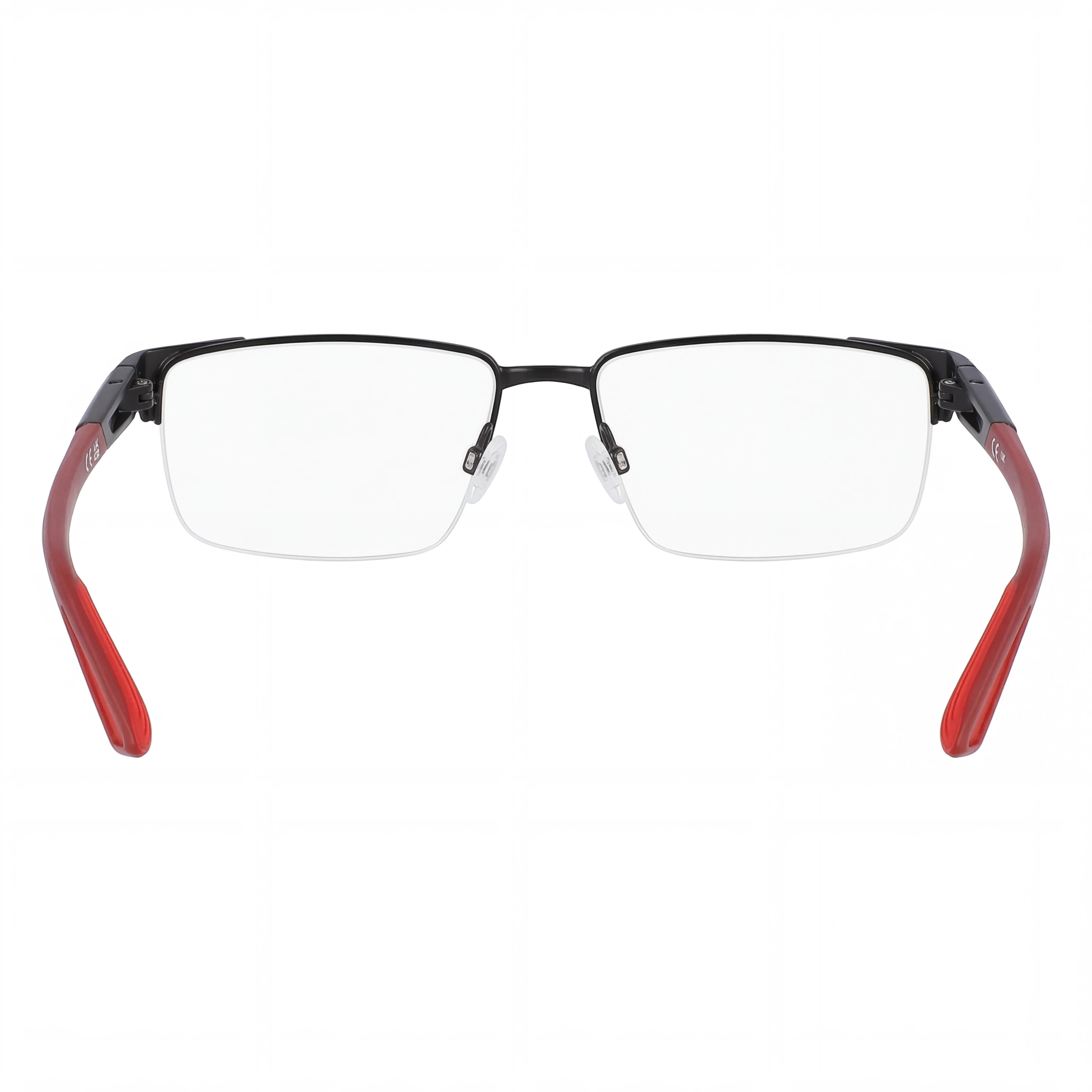 Nike NIKE 8054 Gafas Metálicas Rectangulares Negro Satinado Rojo Equipo Mate Unisex 55mm, Photo 4