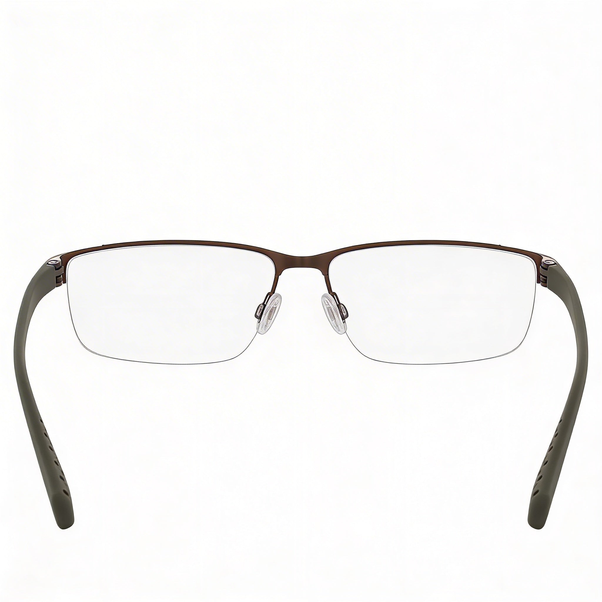 Nike Casual Men's Ophthalmic Eyeglasses, Walnut-Cargo Khaki Frame, Transparent Plastic Lenses 56-16-140, Photo 3