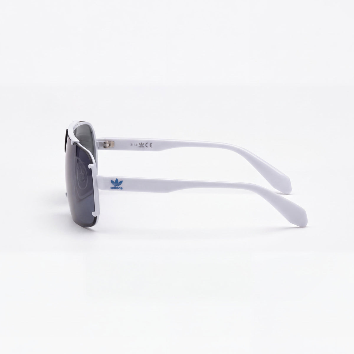 adidas Originals OR0030 Men's Sunglasses, White Metal Frame, Shield Style, Non-Polarized, 75mm Lens, Photo 2