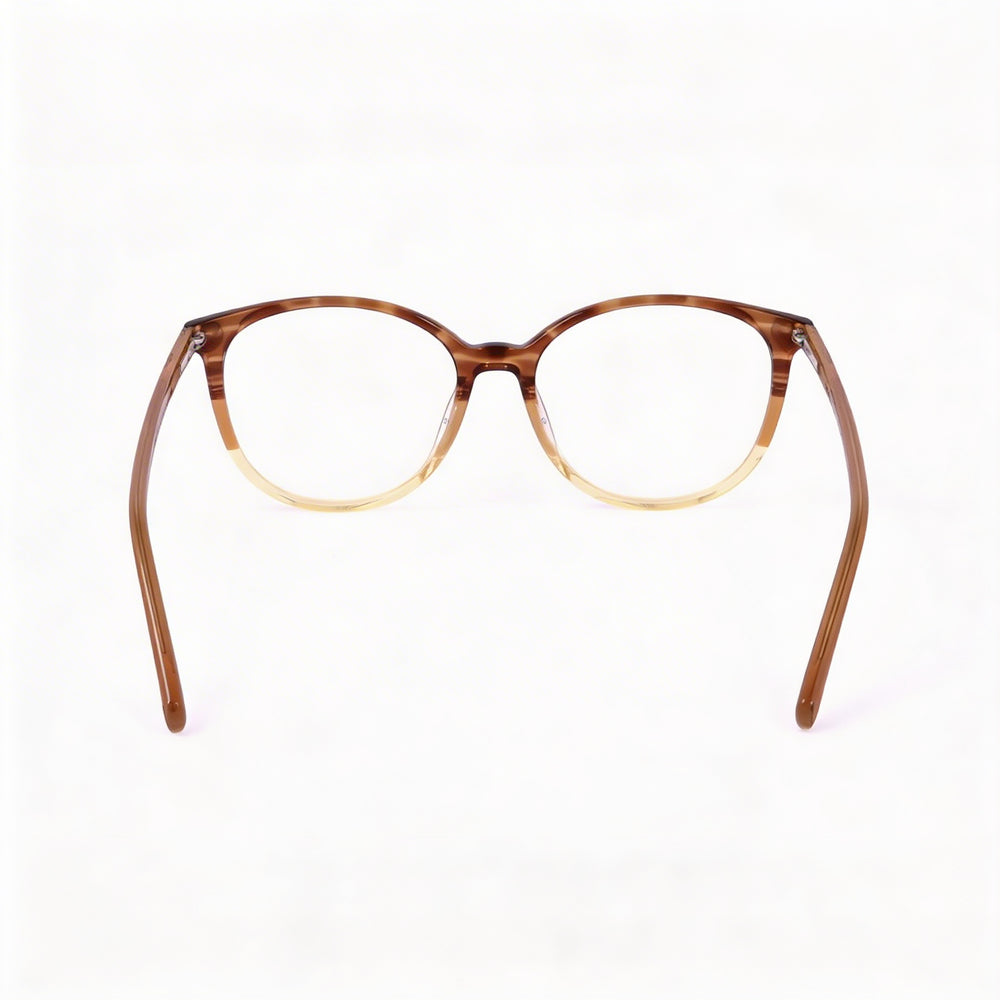 M Missoni Pattern Collection Eyewear Women's Full-Rim Rounded Brown Horn Acetate Optical Glasses 51mm