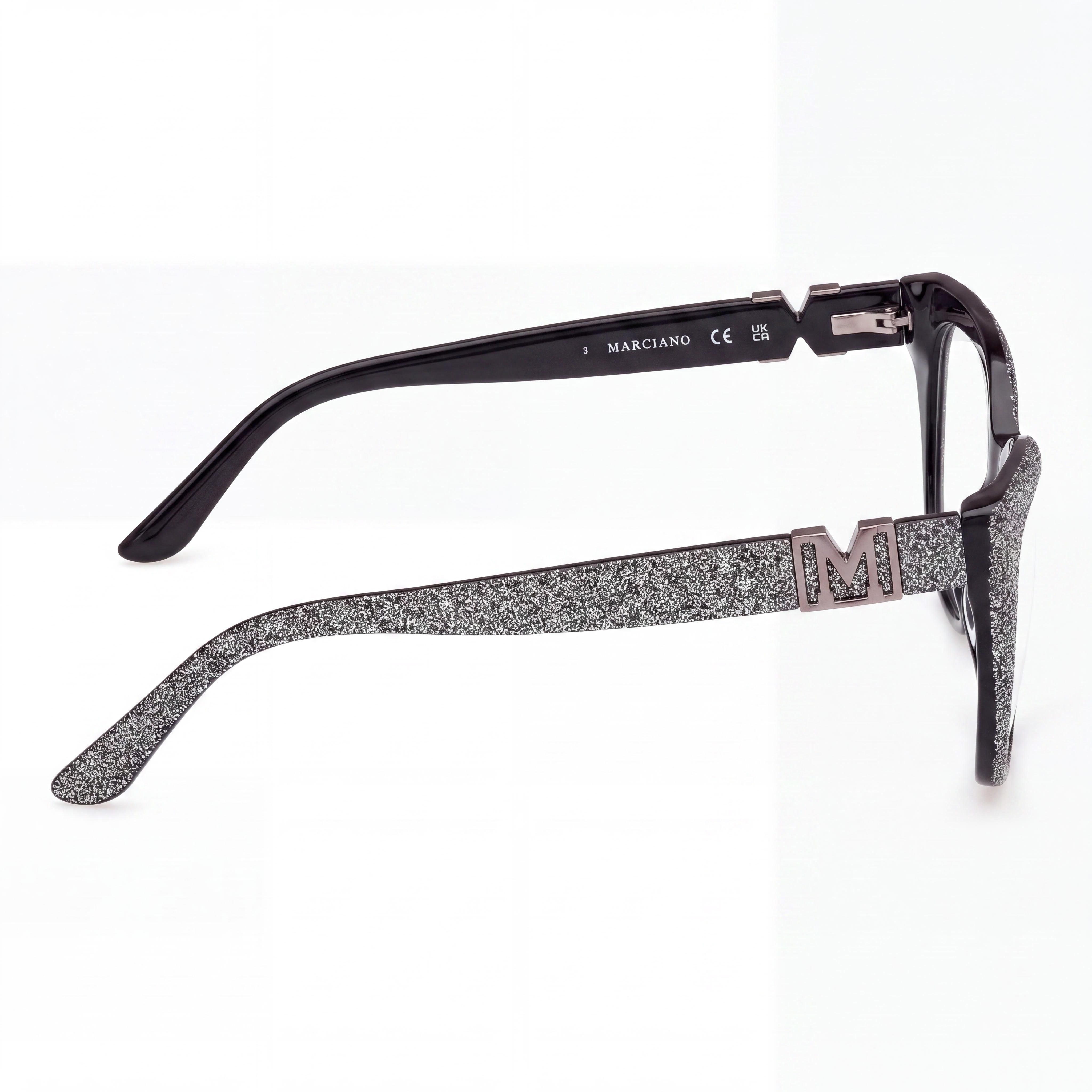 GUESS by Marciano Gm50008 Women's Shiny Black Plastic Frame Eyeglasses Lens 55mm Bridge 17mm Temple 145mm, Photo 2