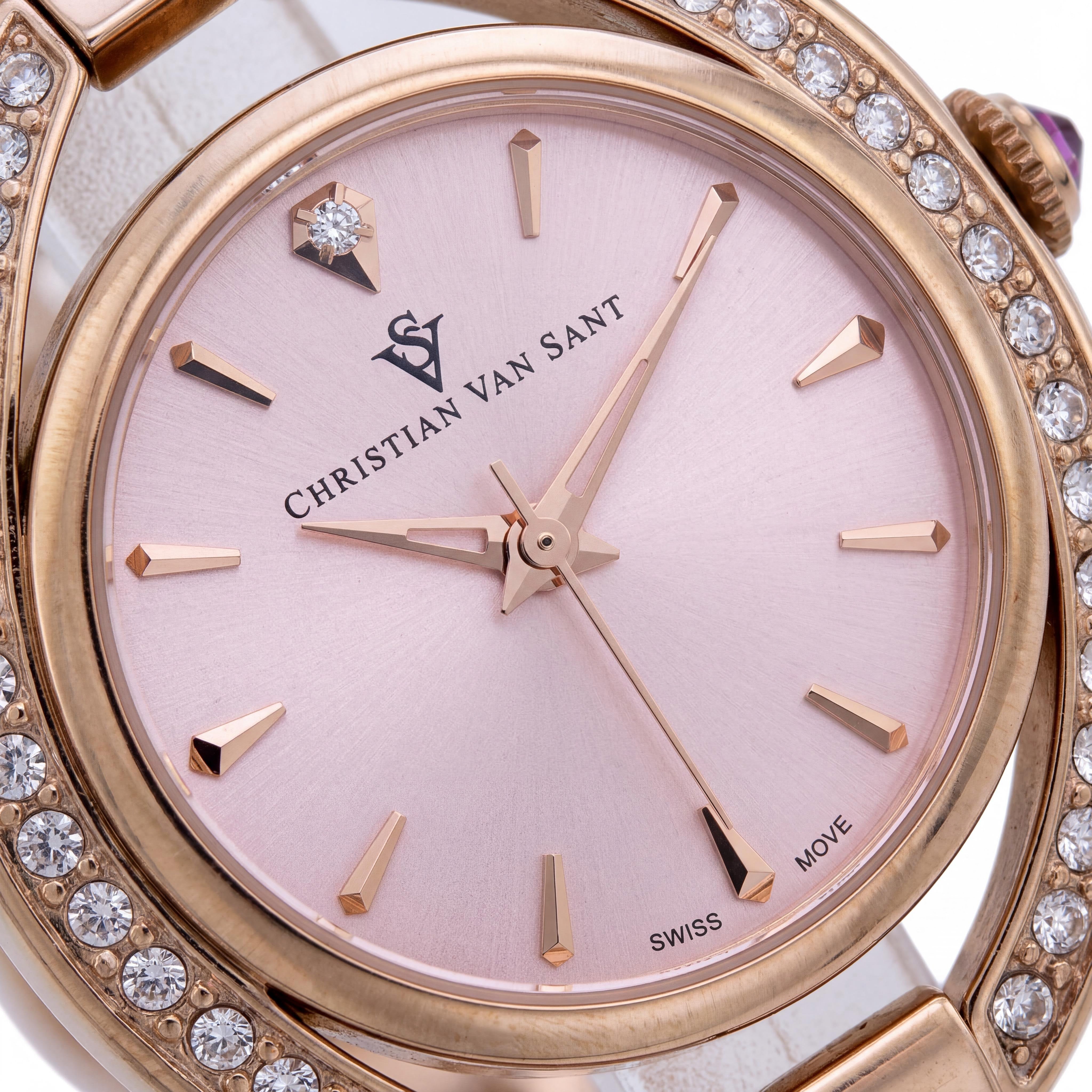 Christian Van Sant CV2936 Women's Rose Gold-Tone Stainless Steel Case & Bracelet Quartz Movement Water Resistant Watch, Photo 2