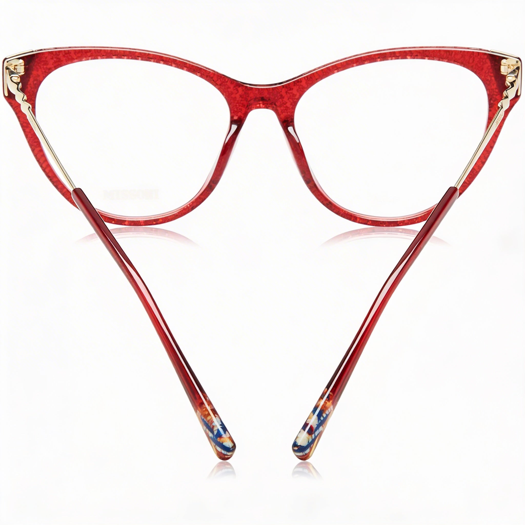 Gafas unisex modernas M Missoni confeccionadas con montura de poliamida y lentes de policarbonato en color burdeos, 52 mm, Photo 3