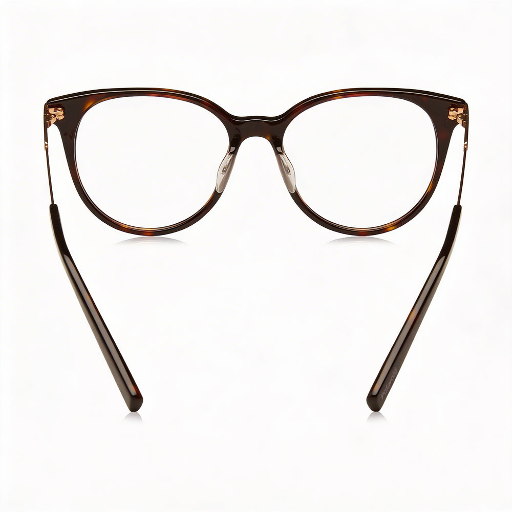 Polaroid Sunglasses Women's Modified Oval RX-able Plastic Eyeglasses Dunkel Havana Hell Gold 49mm