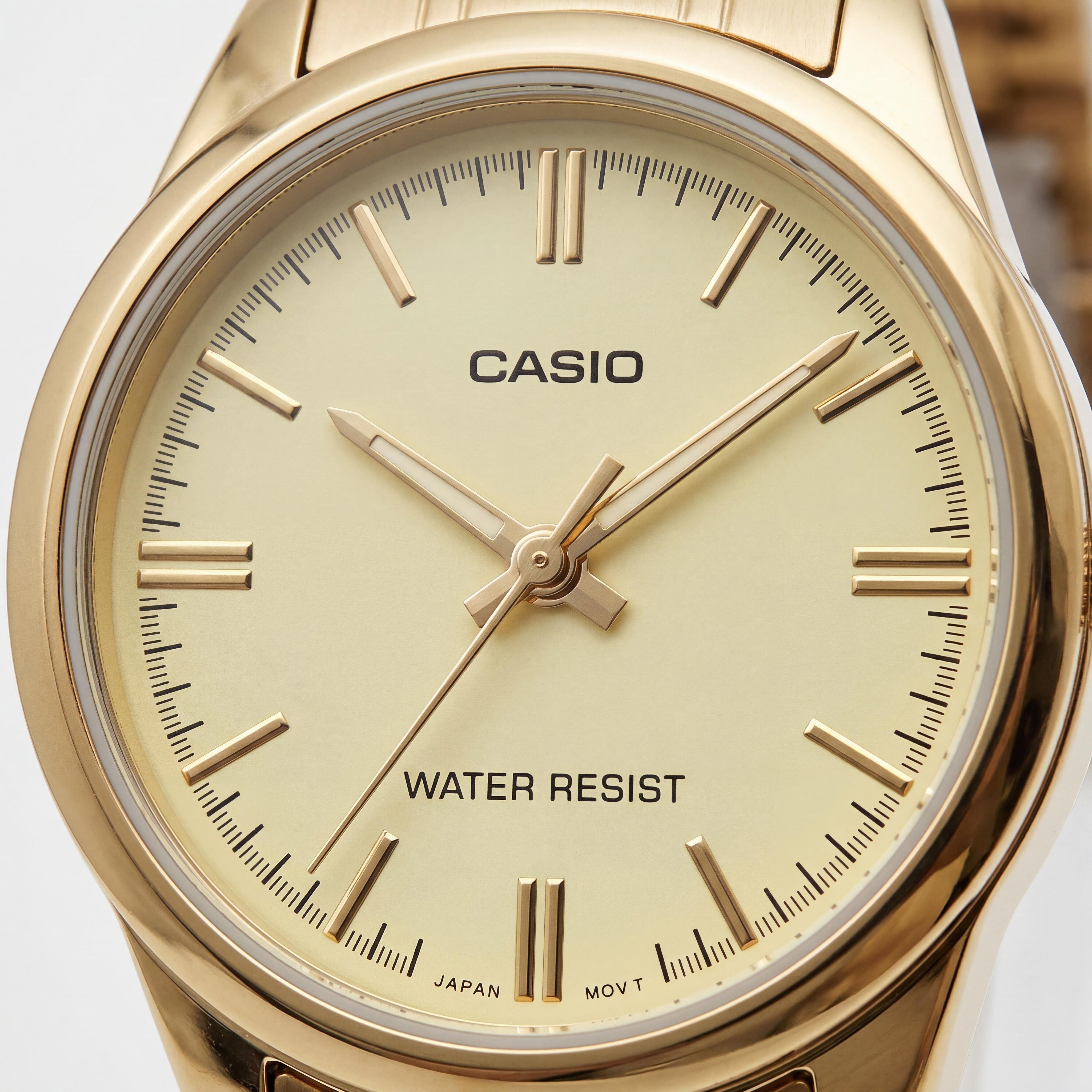 Casio Women’s Analog Watch with Quartz Movement, Gold Ion Plated Stainless Steel Band, Resin Case, Water Resistant, Photo 2