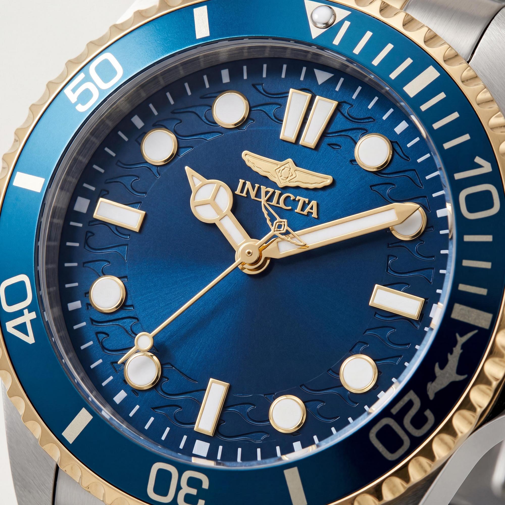 Reloj Invicta Pro Diver 49696 para hombre, de acero inoxidable plateado, esfera azul, cuarzo, resistente al agua hasta 10 ATM, 43 mm, Photo 2