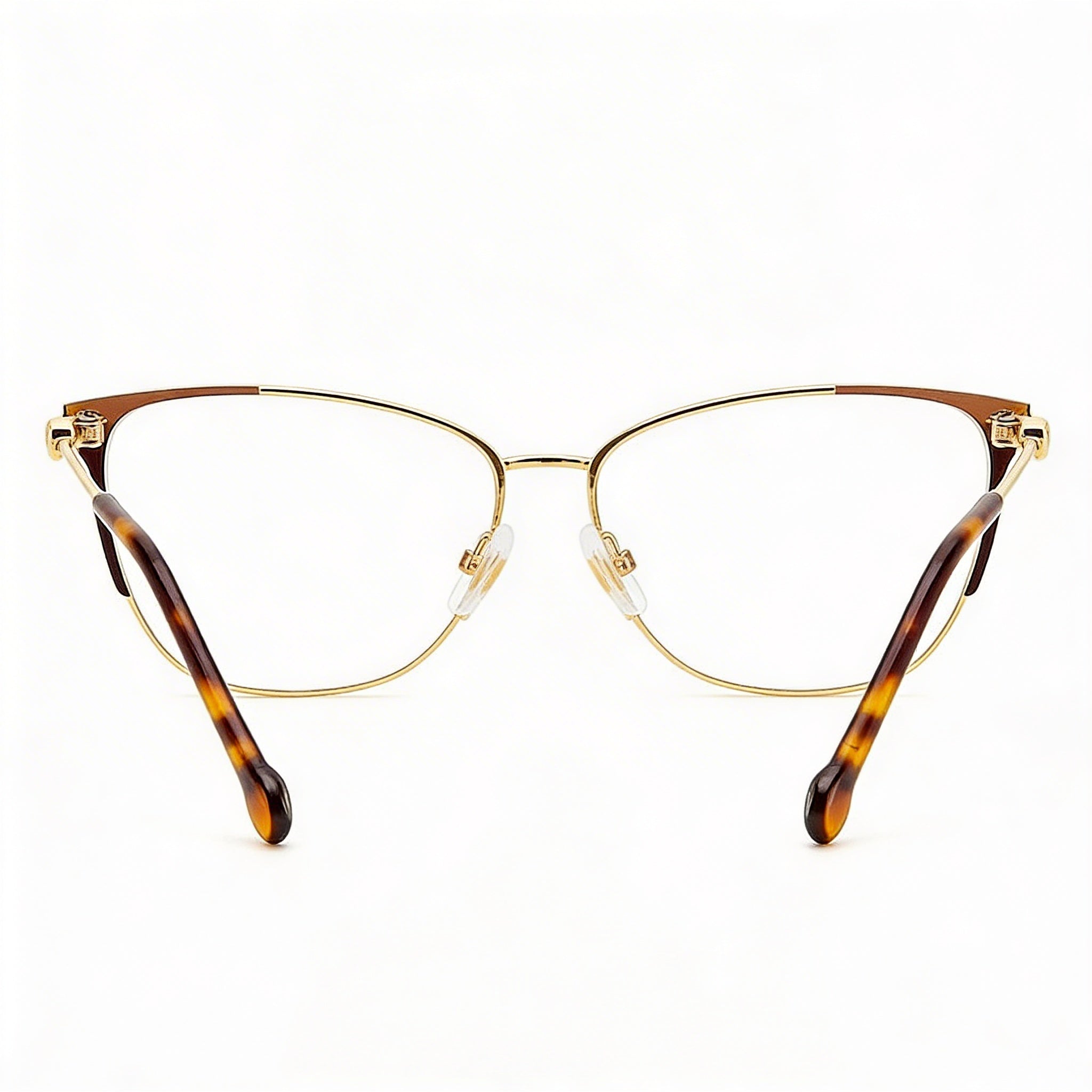 Gafas casuales para mujer Carolina Herrera con montura de acero de aleación dorado-marrón y lentes de policarbonato de 57 mm, Photo 3