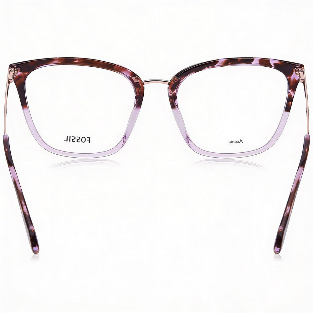 Gafas de plástico rectangulares Fossil Fos 7159 para mujer con lentes transparentes 53/19