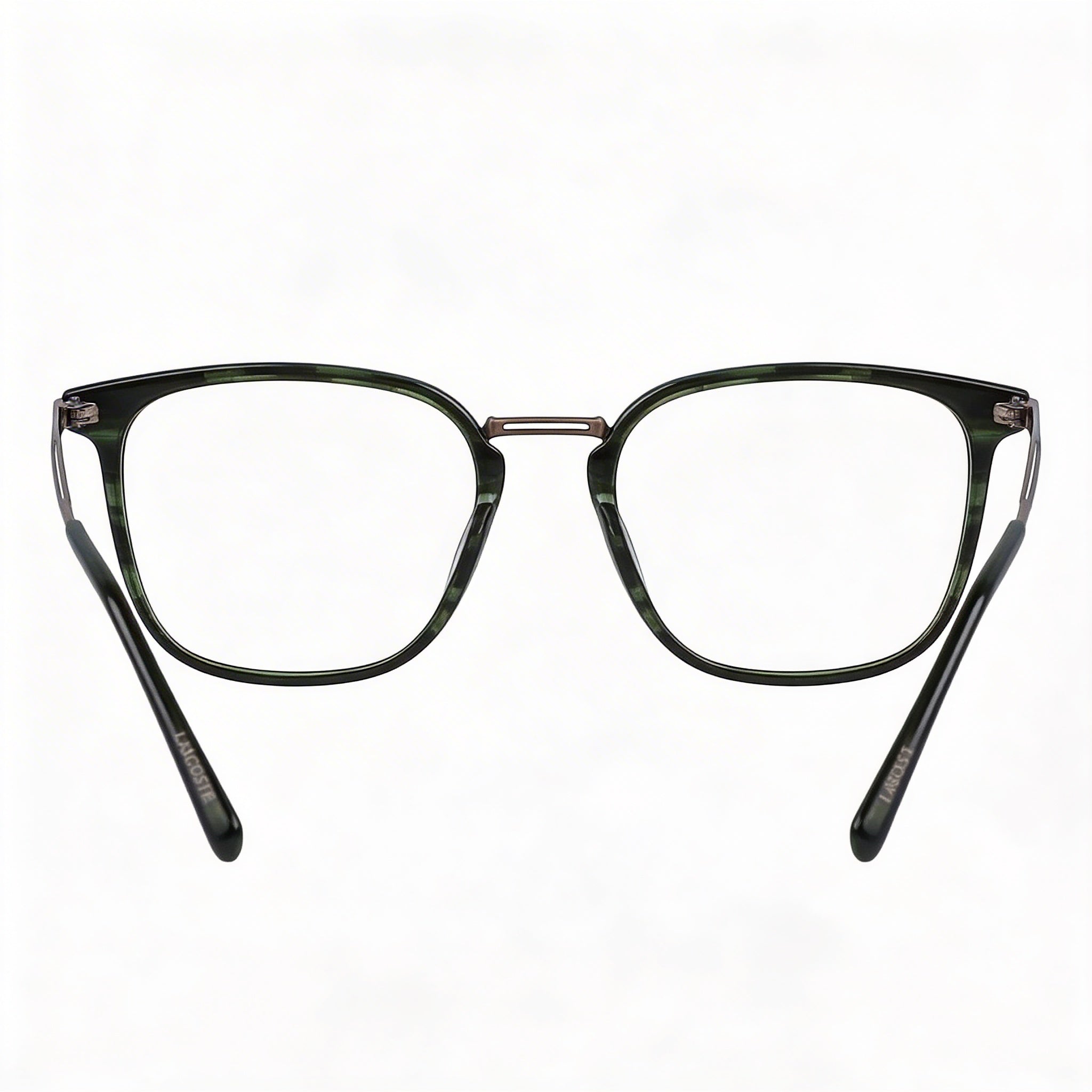 Gafas de hombre casual Lacoste, montura habana, lentes transparentes de plástico 52mm, Photo 3