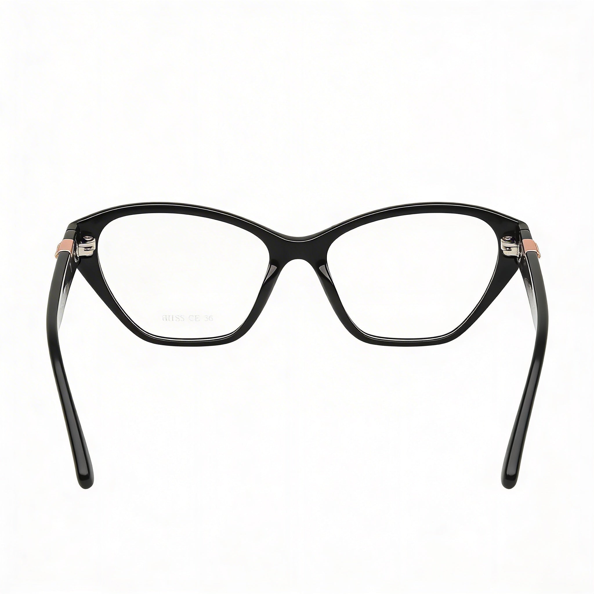 GUESS Gu50162 Women's Shiny Black Blue Frame 53mm Eyeglasses, Photo 4
