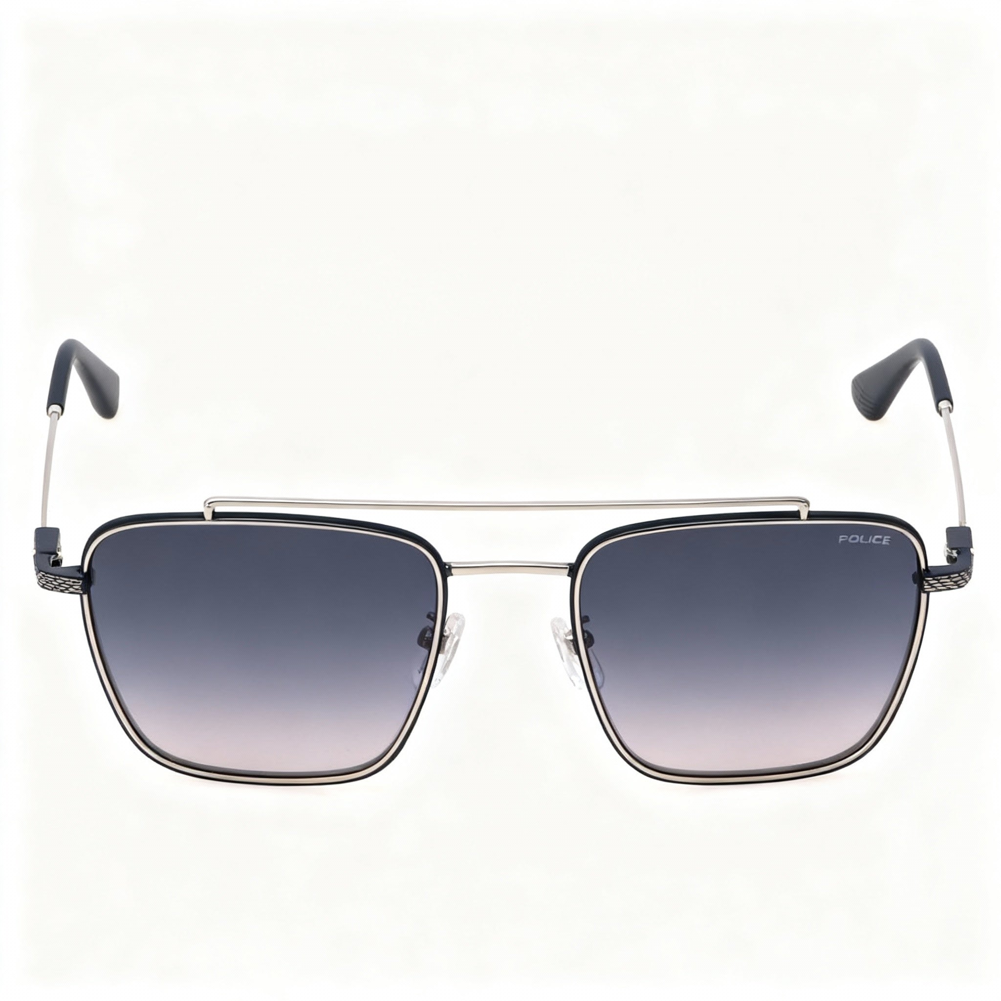 POLICE Spln38 Men's Shiny Full Palladium Metal Non-Polarized Sunglasses, Smoke Gradient Lenses, Size 56-20-145, Photo 4