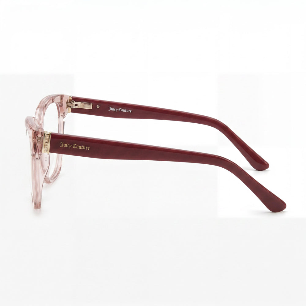 Juicy Couture Fashion Women's Eyeglasses with Burgundy Plastic Frame and Non- Lenses, 52mm
