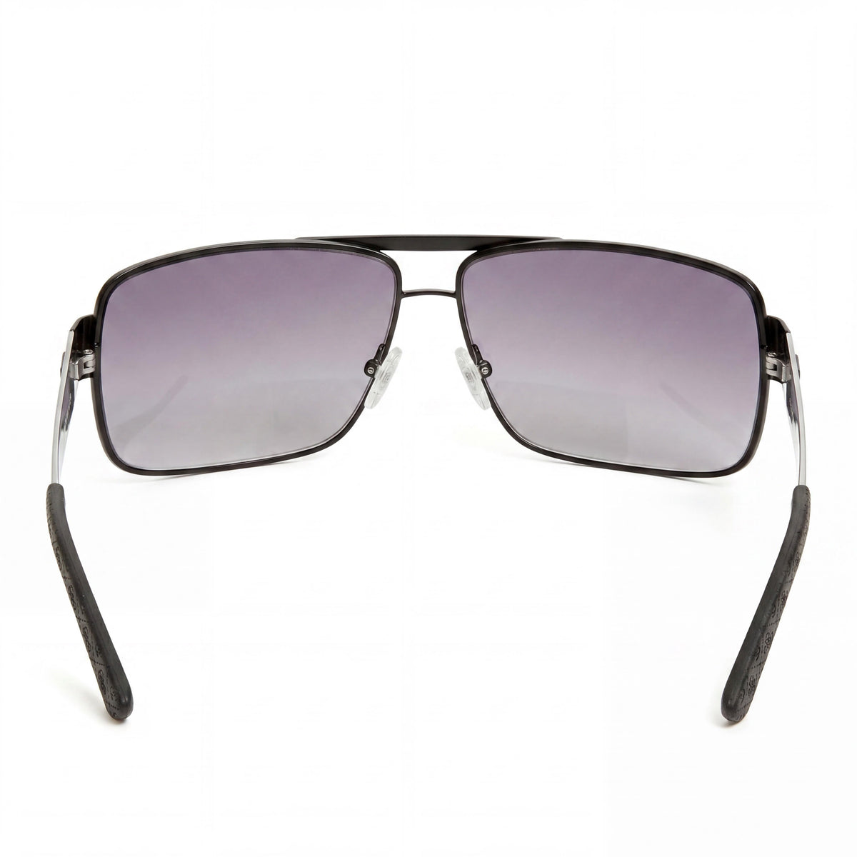 Gafas de sol de aviador Ron de GUESS para hombre con montura de policarbonato en negro mate y lentes UV moradas, Photo 3