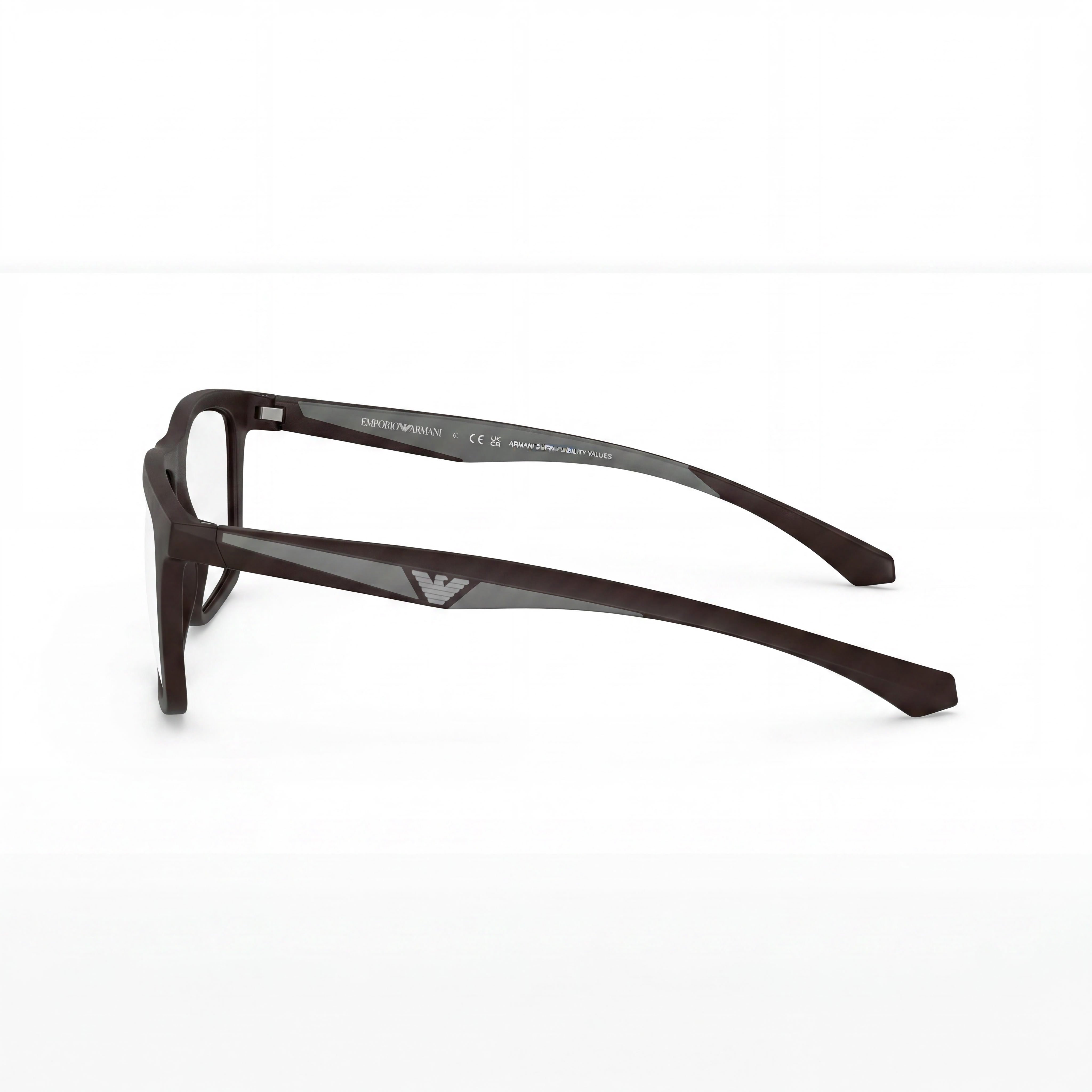 Emporio Armani Ea4235 con clip solar de nailon para mujer, montura de caucho, no polarizadas, marrón mate, lentes gris claro, 53 mm, Photo 2
