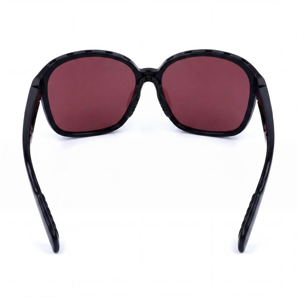 Gafas de sol adidas Sp0013 para mujer, armazón de plástico violeta negro brillante, lentes moradas degradadas, protección UV, 62mm