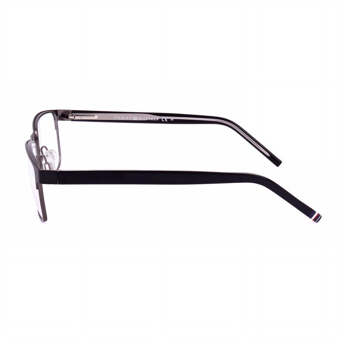 Tommy Hilfiger Th 1944 Two-Tone Dark Ruthenium Silver Matte Black Alloy Steel Rectangle Frame Eyeglasses 53mm, Photo 3