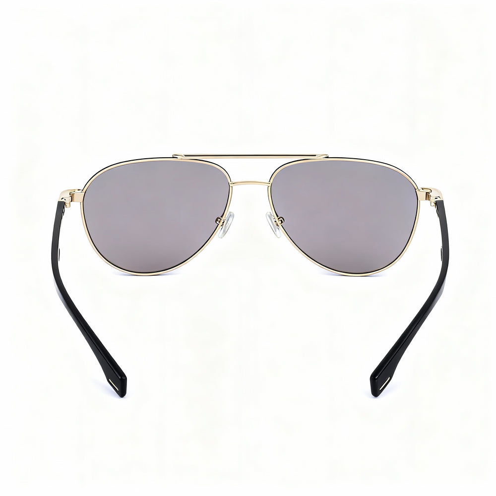 Hugo Boss Modern Unisex Alloy Steel Gold Black Frame Yellow Blue Shaded Non-Polarized 60-15-145