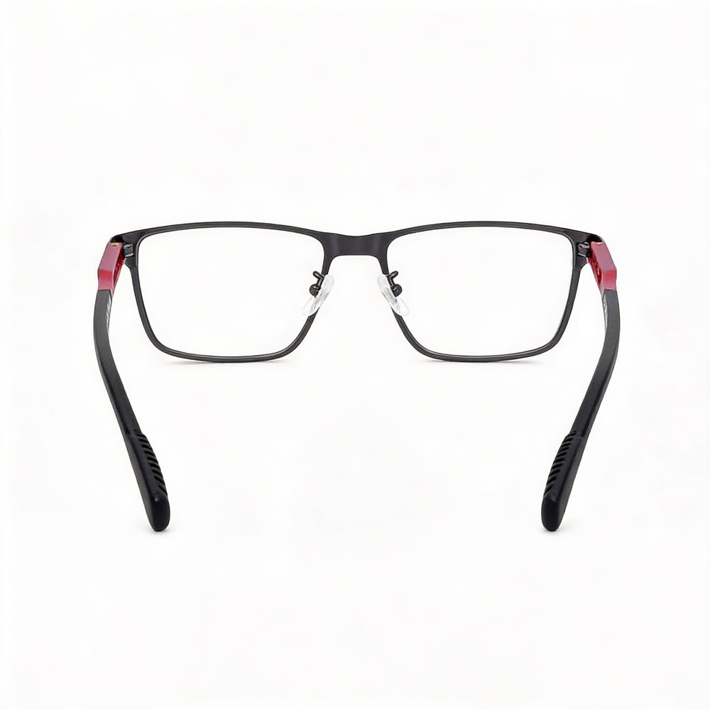 Gafas Adidas Sp5021 para hombre con montura metálica de color gunmetal brillante y lentes transparentes, talla 54-18-140