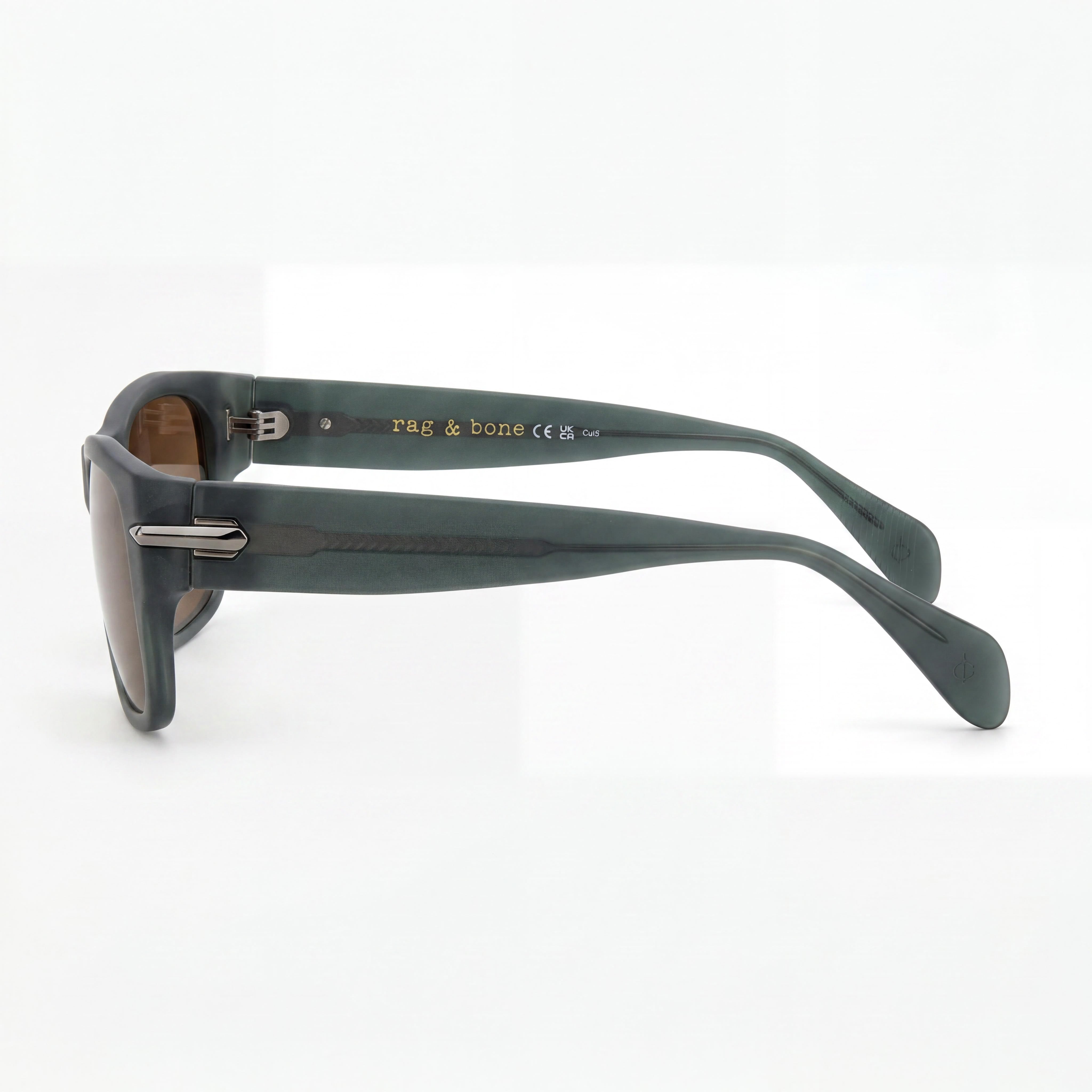 Rag & Bone Casual para hombre, armazón de acetato de cristal, lentes verdes no polarizadas 55-17-145, Photo 3
