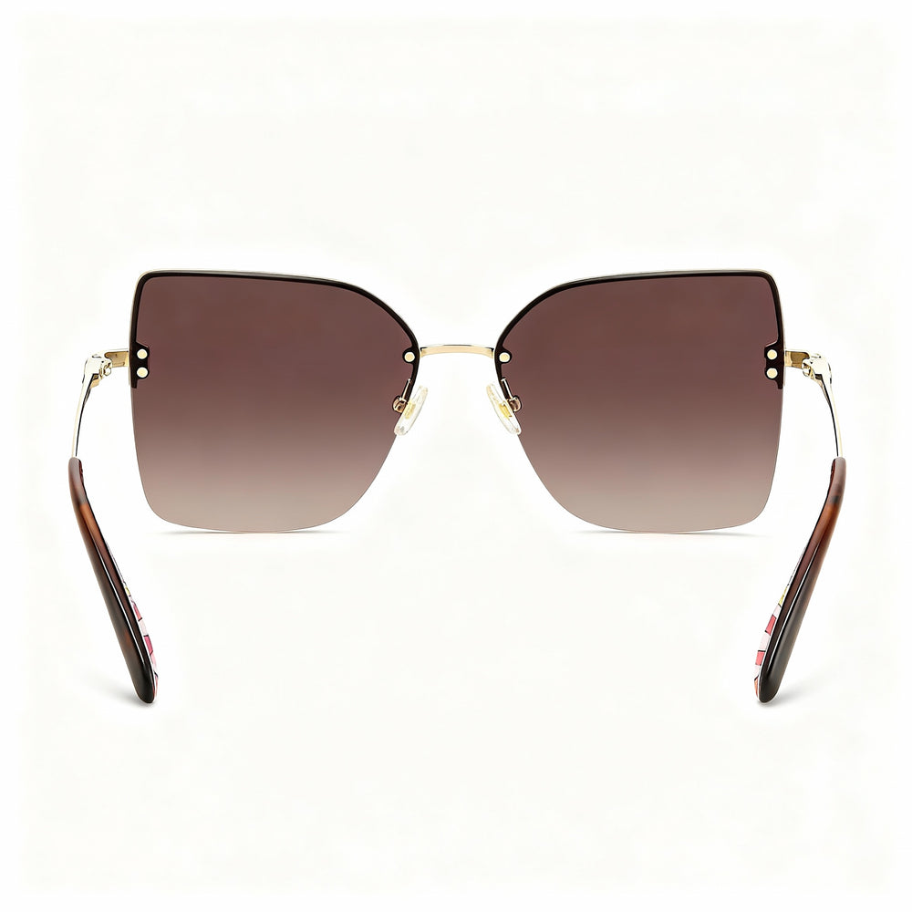 Gafas de sol Kate Spade New York Contemporary para mujer, de acero inoxidable, color marrón dorado, sin polarizar, con protección UV y sombreado marrón de 58 mm
