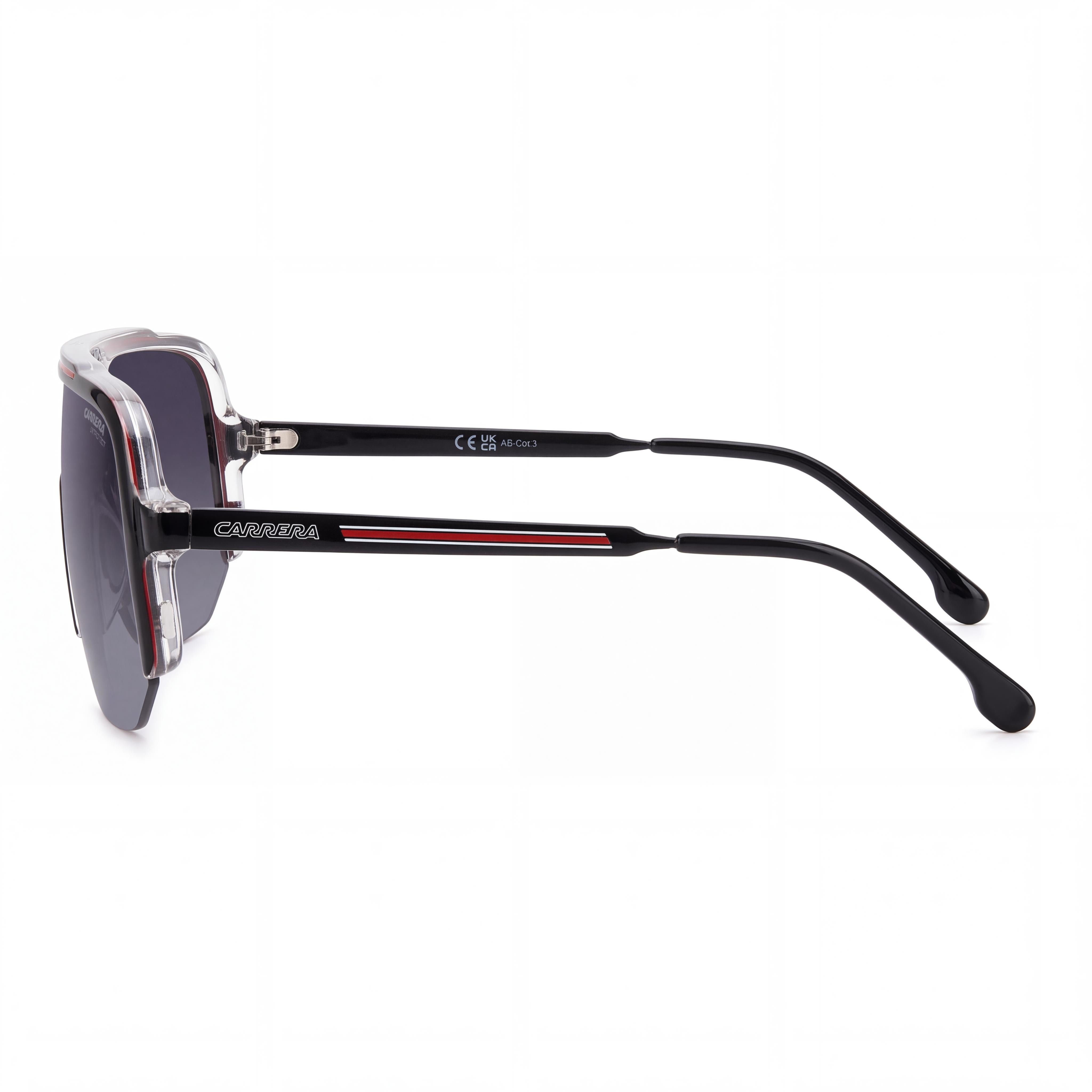 Carrera 1060/S Unisex Black Red Acetate/Polyamide Frame Dark Grey Shaded Non-Polarized Lens 100% UV Protection 99mm, Photo 2