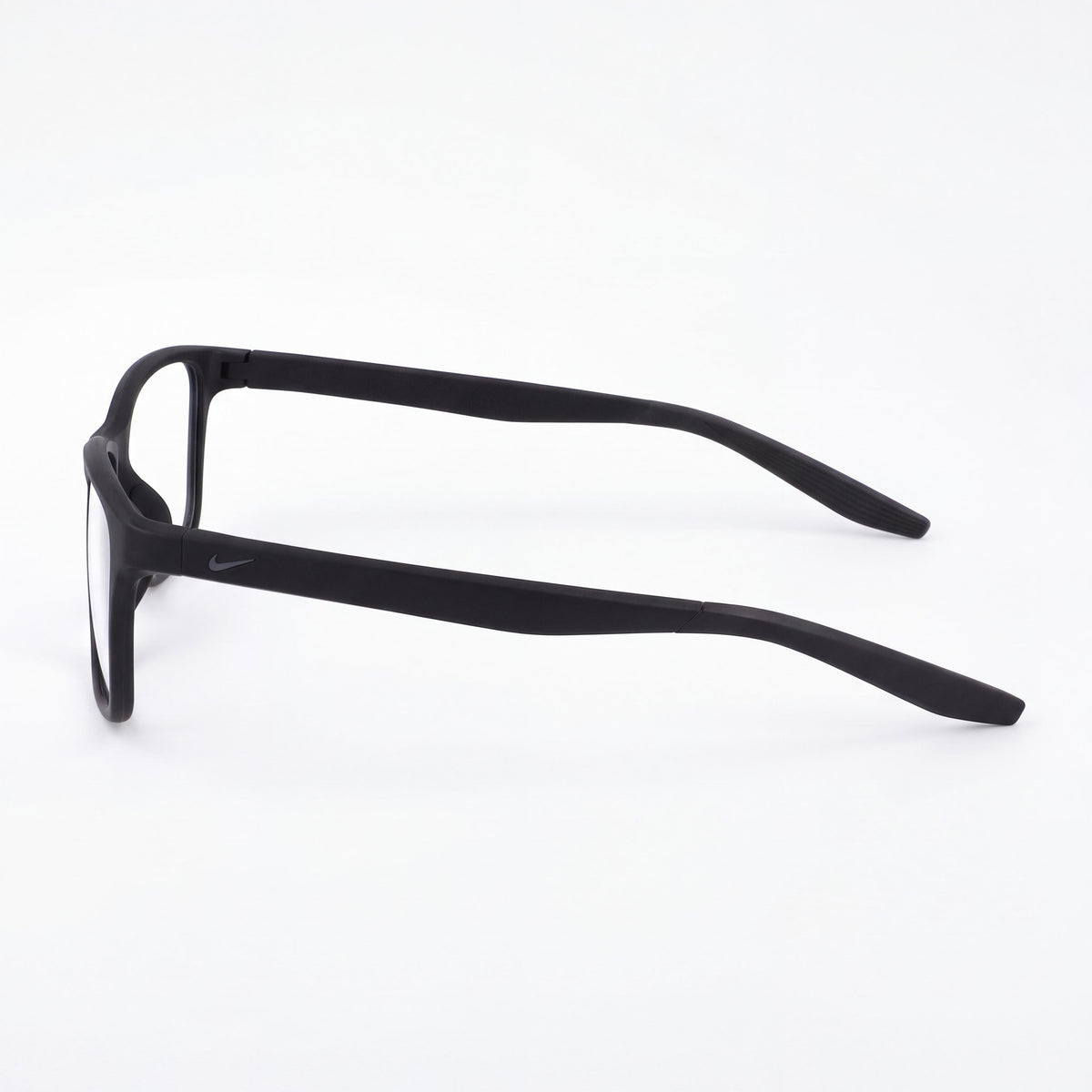 Nike 7118 Unisex Classic Full Rim Rectangle Matte Black Plastic Eyeglasses with Clear Non- Lenses 55-14-140mm, Photo 3