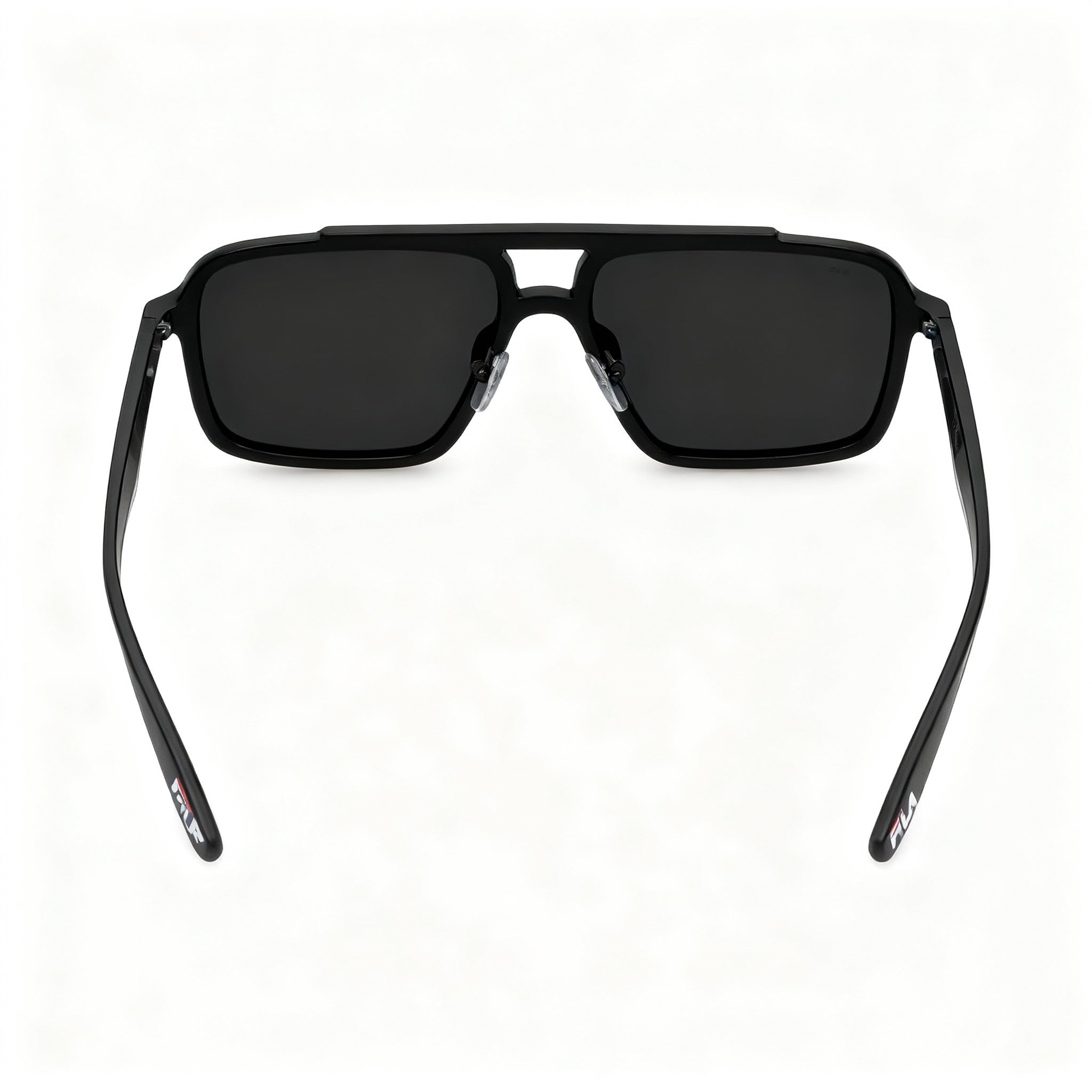 Fila Sfi460 Unisex Lightweight Sunglasses, Shiny Black Frame Black Non-Polarized Lenses 57-16-145