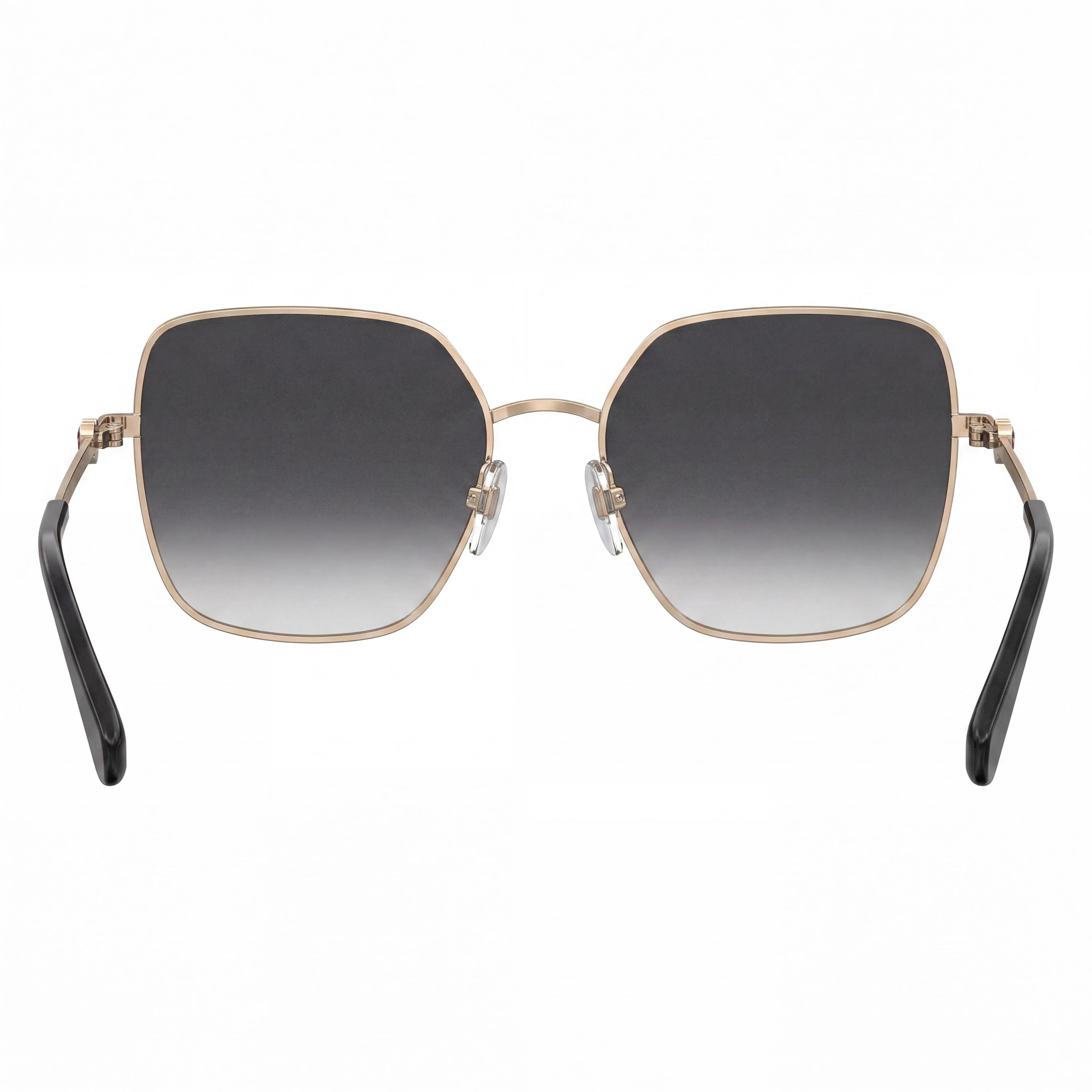 Gafas de sol unisex casuales Love Moschino de metal oro rosa con lentes gris oscuro degradado protección UV 56mm, Photo 3