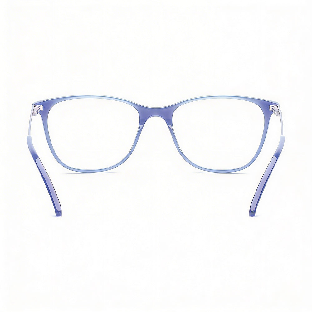 Guess Gu2566 C49 Unisex Cat-Eye Style Eyeglasses with Shiny Light Blue Plastic Frame, 49mm Lens Width