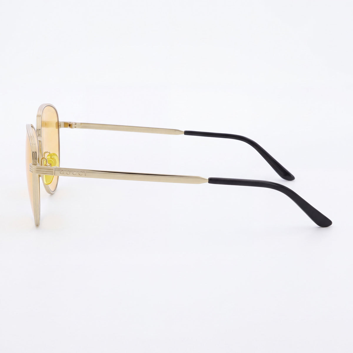 Gafas de sol Gucci GG0803S-004 para mujer, montura de metal con forma de mariposa, color dorado y naranja, lentes con degradado y 100% protección UV, 58 mm, Photo 3