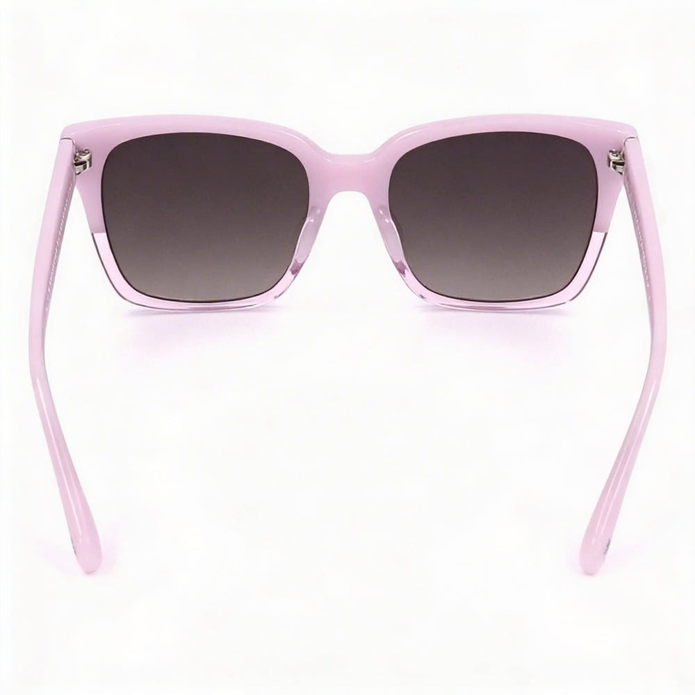 Gafas de sol Kate Spade New York para mujer, estilo casual, con montura cuadrada de acetato en marrón violeta y lentes marrones degradadas, 55 mm, protección UV, no polarizadas