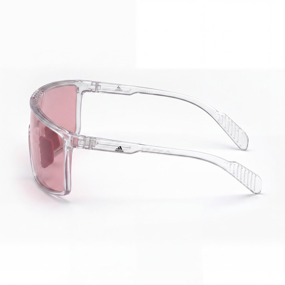 Gafas de sol adidas Modern Unisex de Plástico con Marco Rosa Cristal, Lentes Fotocromáticas de Burdeos a Gris no Polarizadas con Protección UV de 128mm