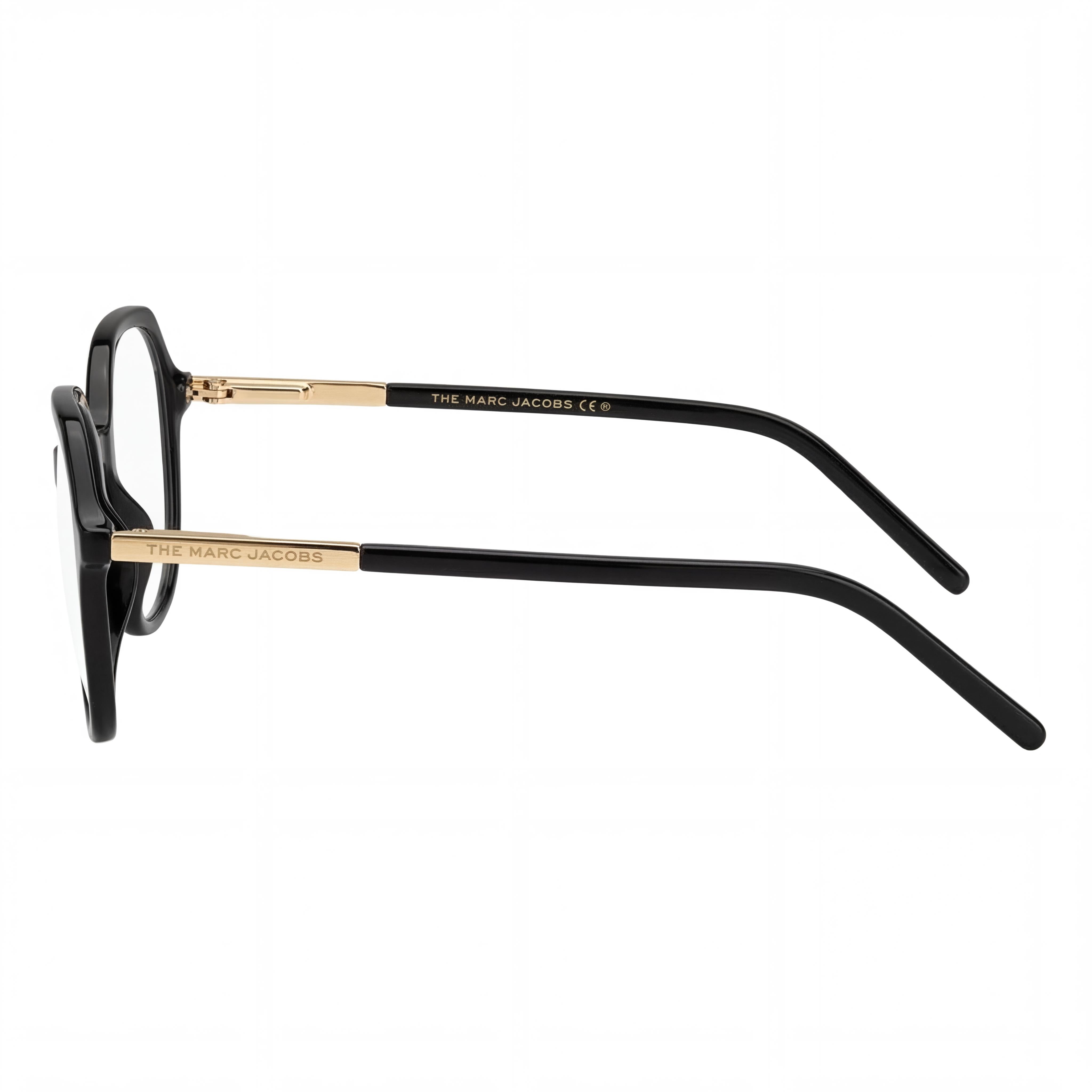 Marco de gafas ópticas de acetato negro Marc 512 de Marc Jacobs para mujer, 50 mm de ancho de lente, con lentes de demostración, Photo 3