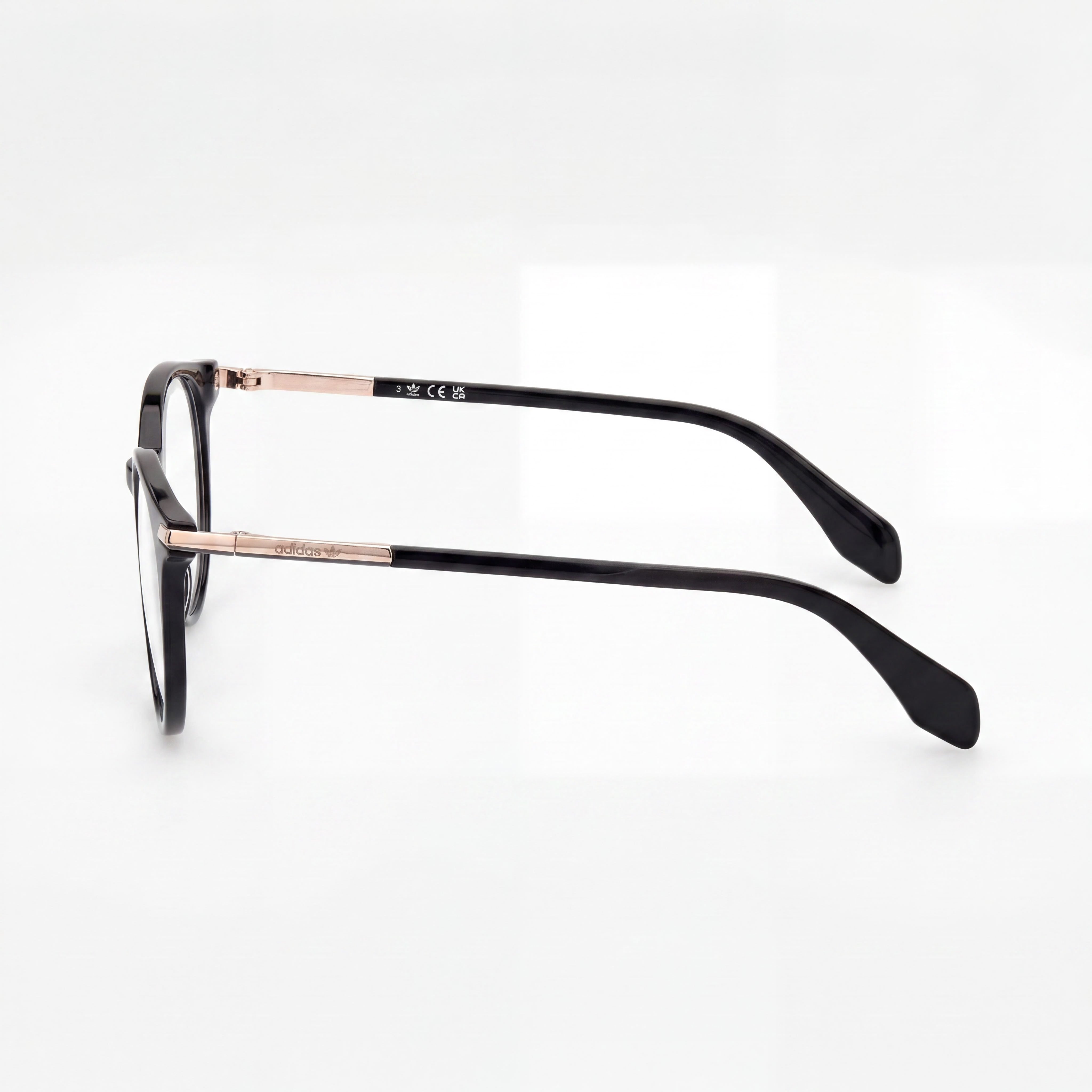 Gafas Adidas OR5073 para hombre, montura de plástico ligera, color negro brillante y negro mate, lentes transparentes, 51 mm, Photo 3