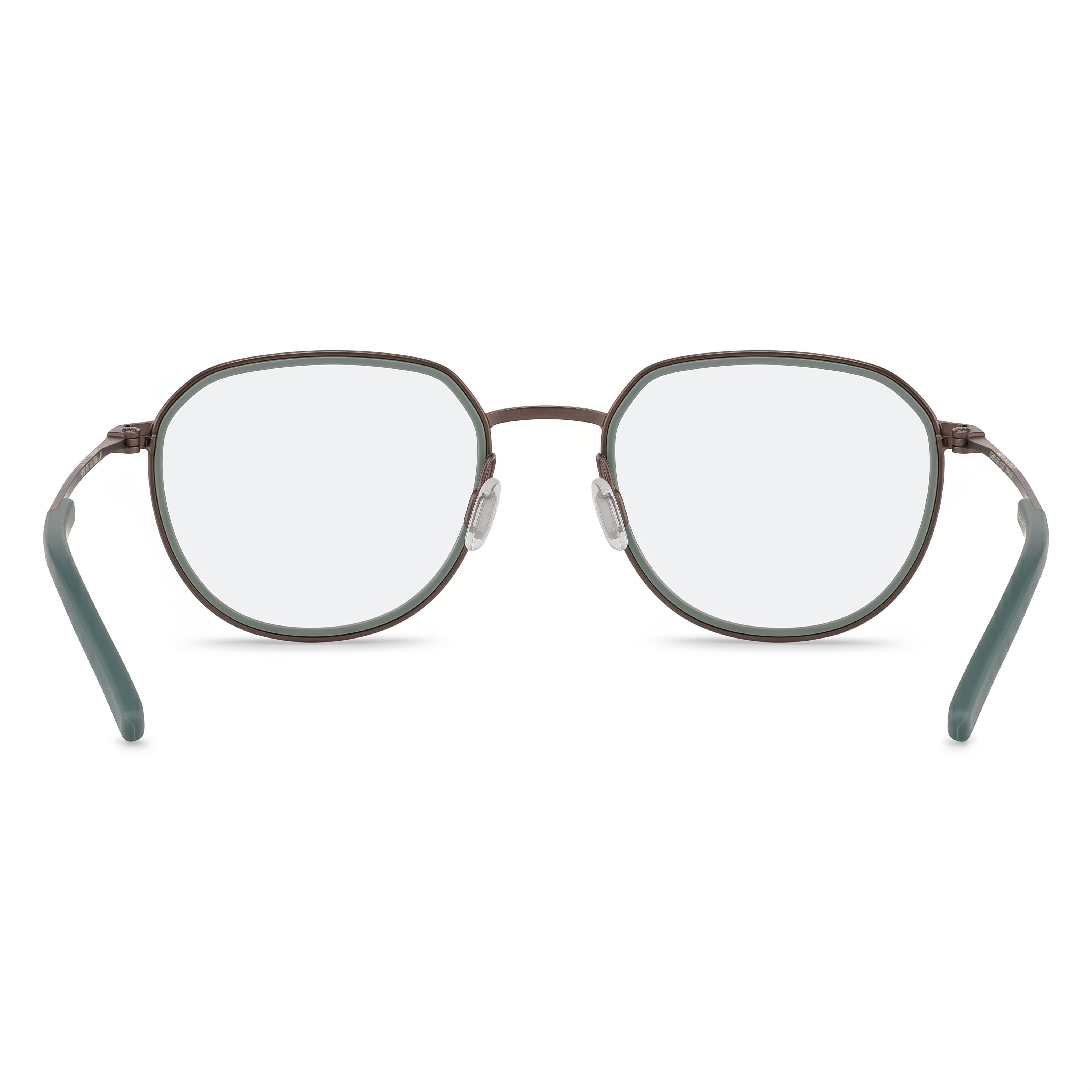 Porsche Modern Men's Optical Frames with Brown Green Color Scheme and Plastic Demo Lenses, 53mm, Photo 3