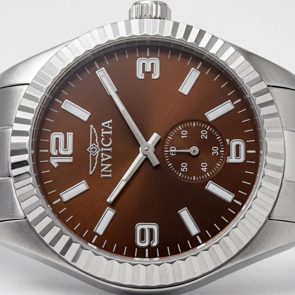 Invicta Specialty 49383 Men's 43mm Quartz Watch, Silver-Tone Stainless Steel Case, Brown Dial, Bracelet