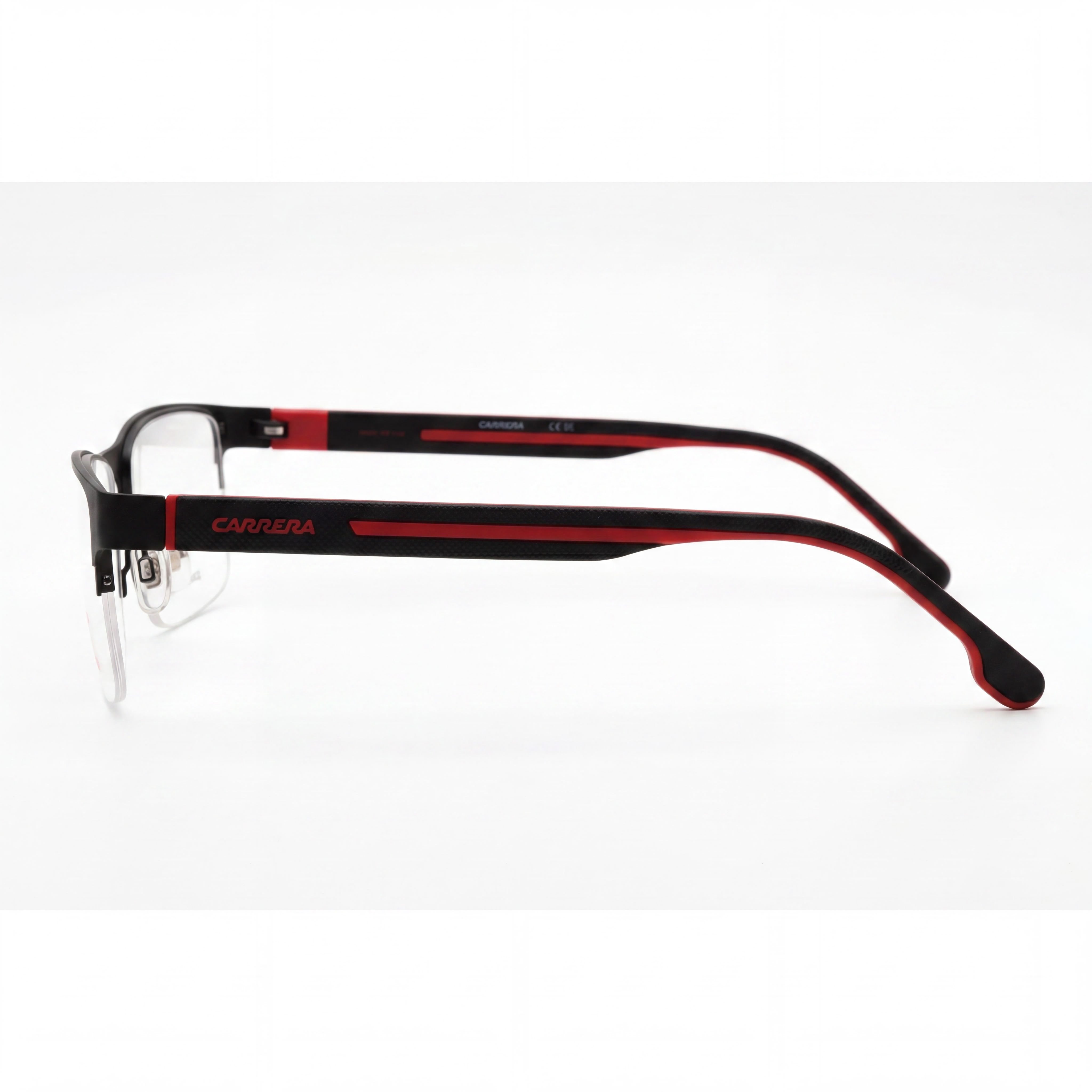 Gafas Modernas Unisex Carrera con Montura de Aleación de Acero y Lentes de Policarbonato no Polarizadas, Negro Rojo, 54mm, Photo 2
