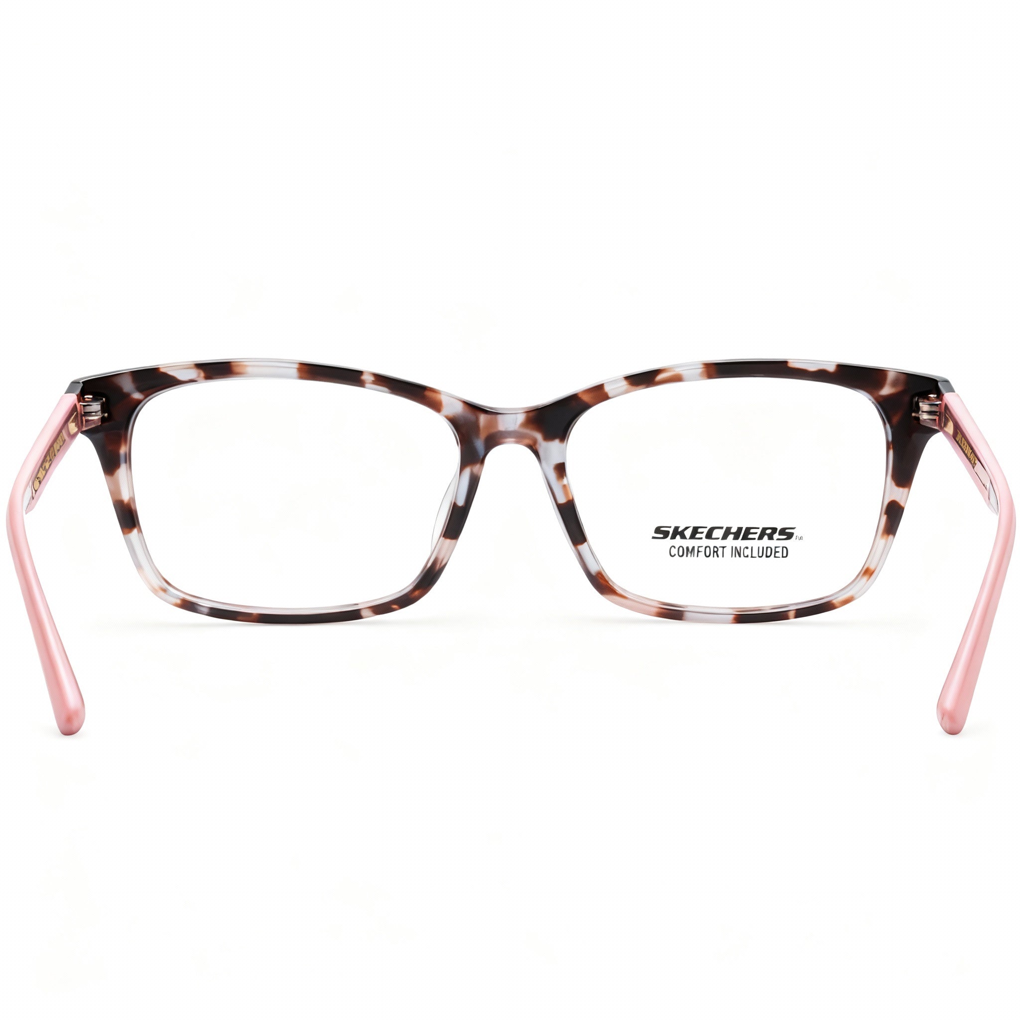 Skechers Modern Men's Red Havana Plastic Eyeglasses with Transparent Non-Polarised Lenses 53-16-140, Photo 3