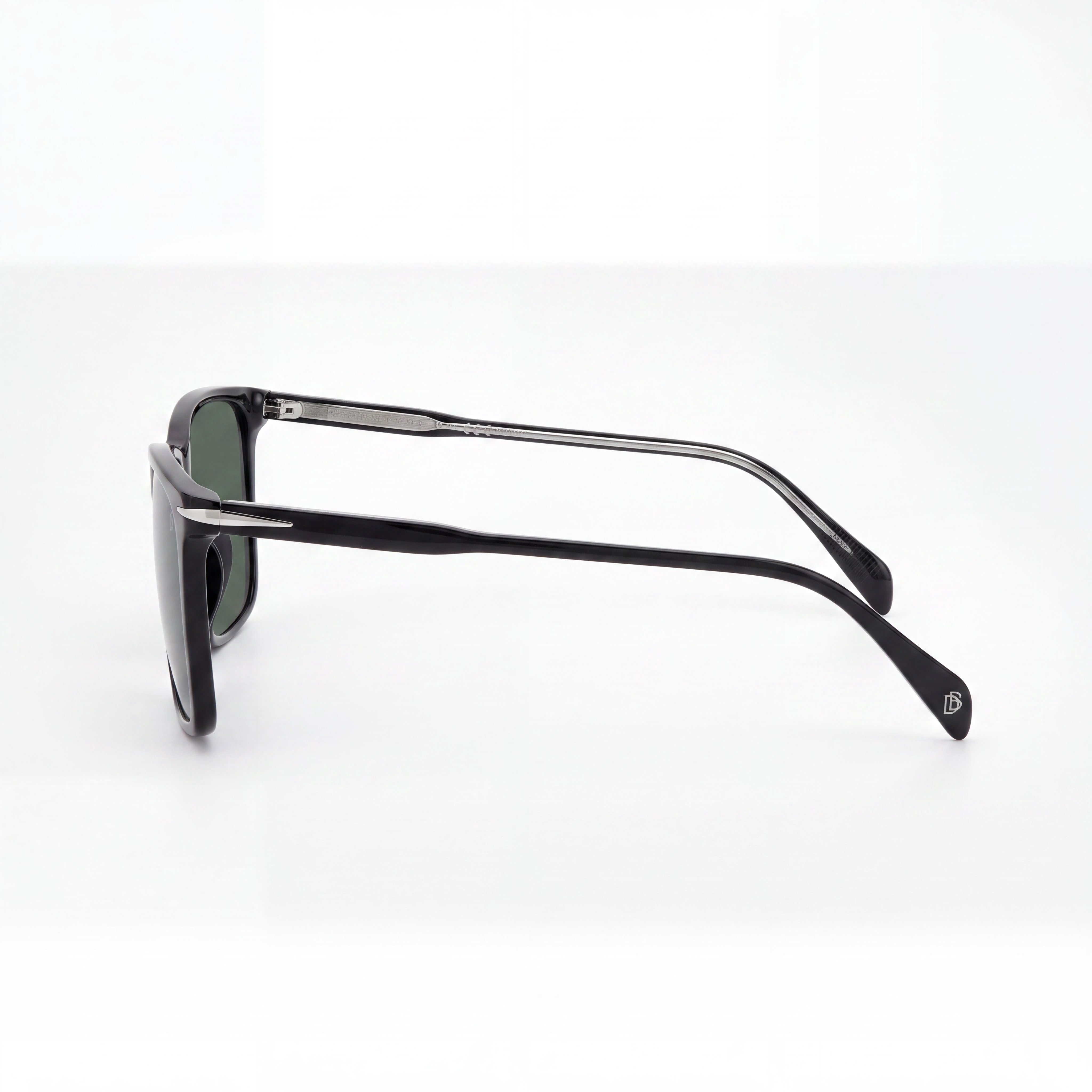 David Beckham Casual Men's Black Light Acetate Green Polarized Polycarbonate Sunglasses 58mm, Photo 3