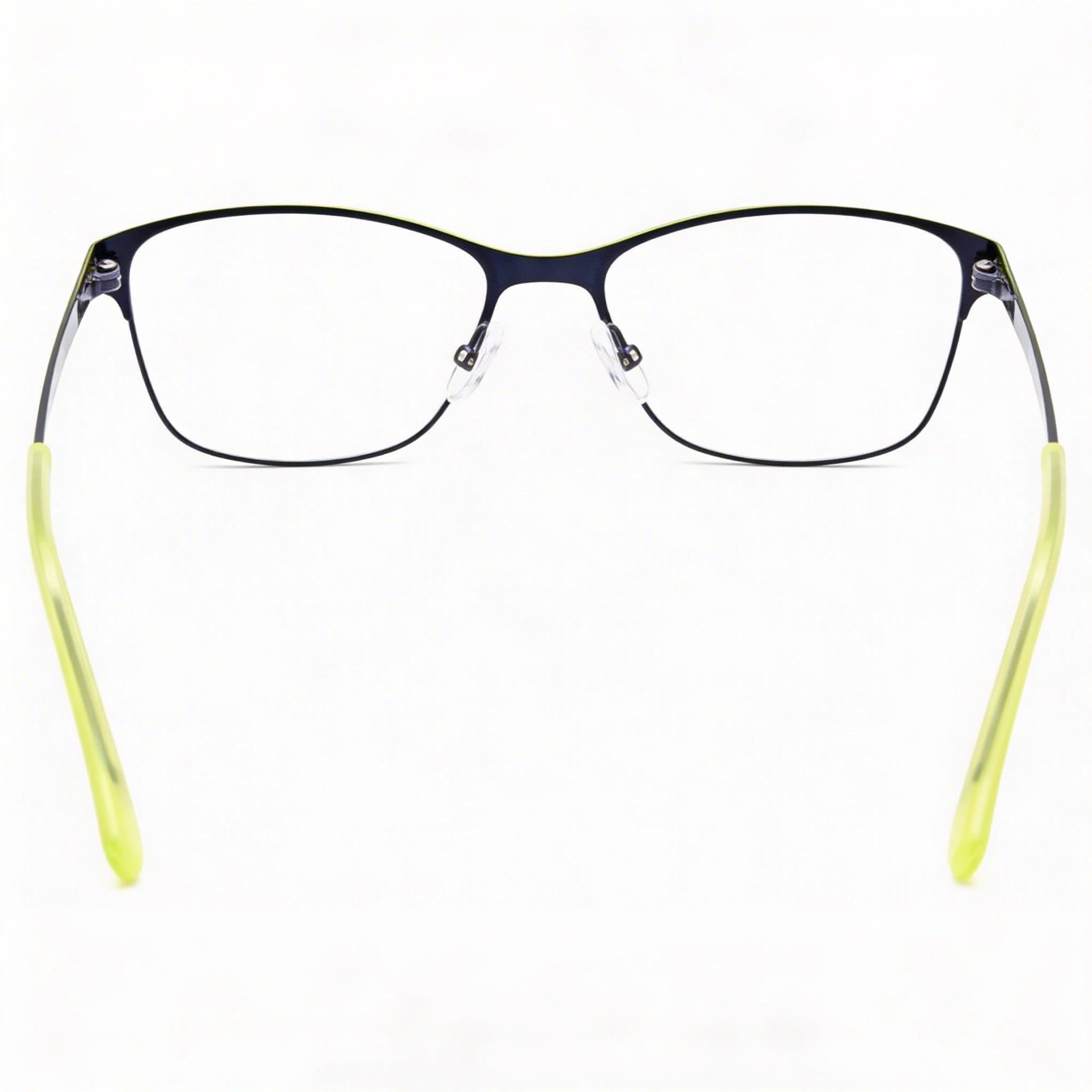 Adensco 205 Unisex Full Rim Rectangular Metal Frame Navy Eyeglasses with Clear Lenses 51mm, Photo 3