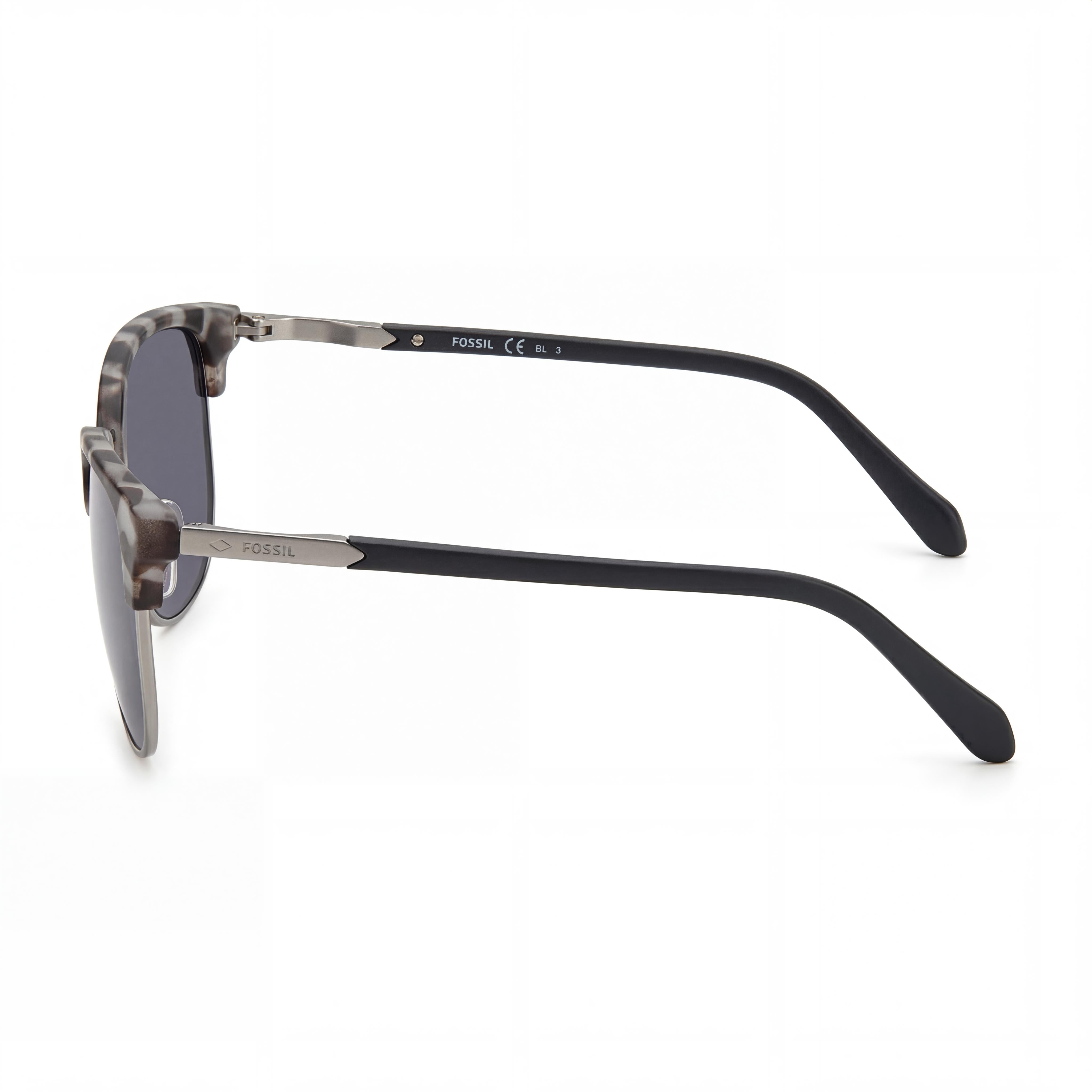 Fossil Fos 2113/G/S Unisex Polyamide Grey Havana Ruthenium Frame Grey Lens UV Protected Sunglasses 51mm, Photo 3