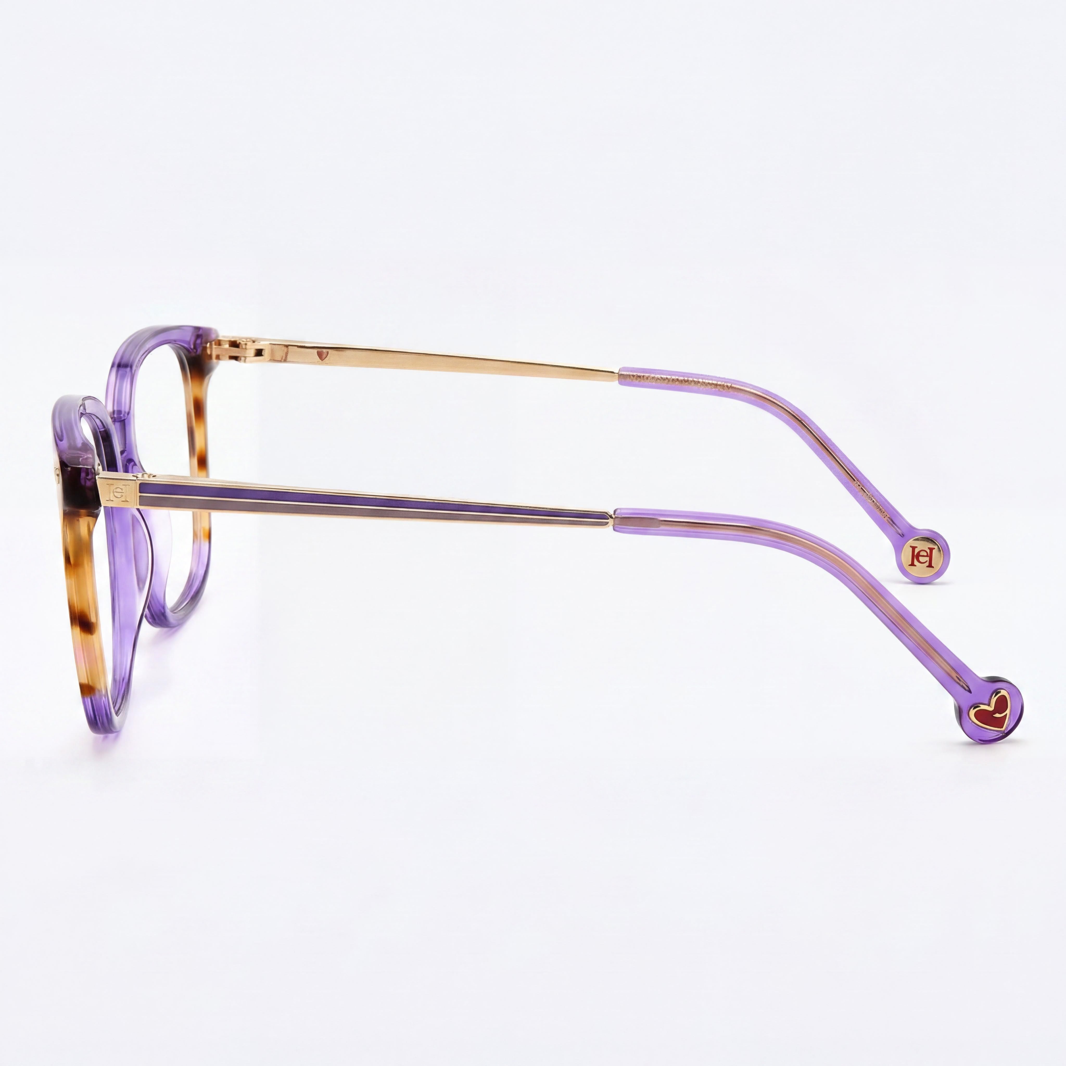Carolina Herrera Her 0165 Women's Modern Multicolored Magnesium Frame with Violet Havana Lenses Eyeglasses 53mm Lens Width, Photo 2