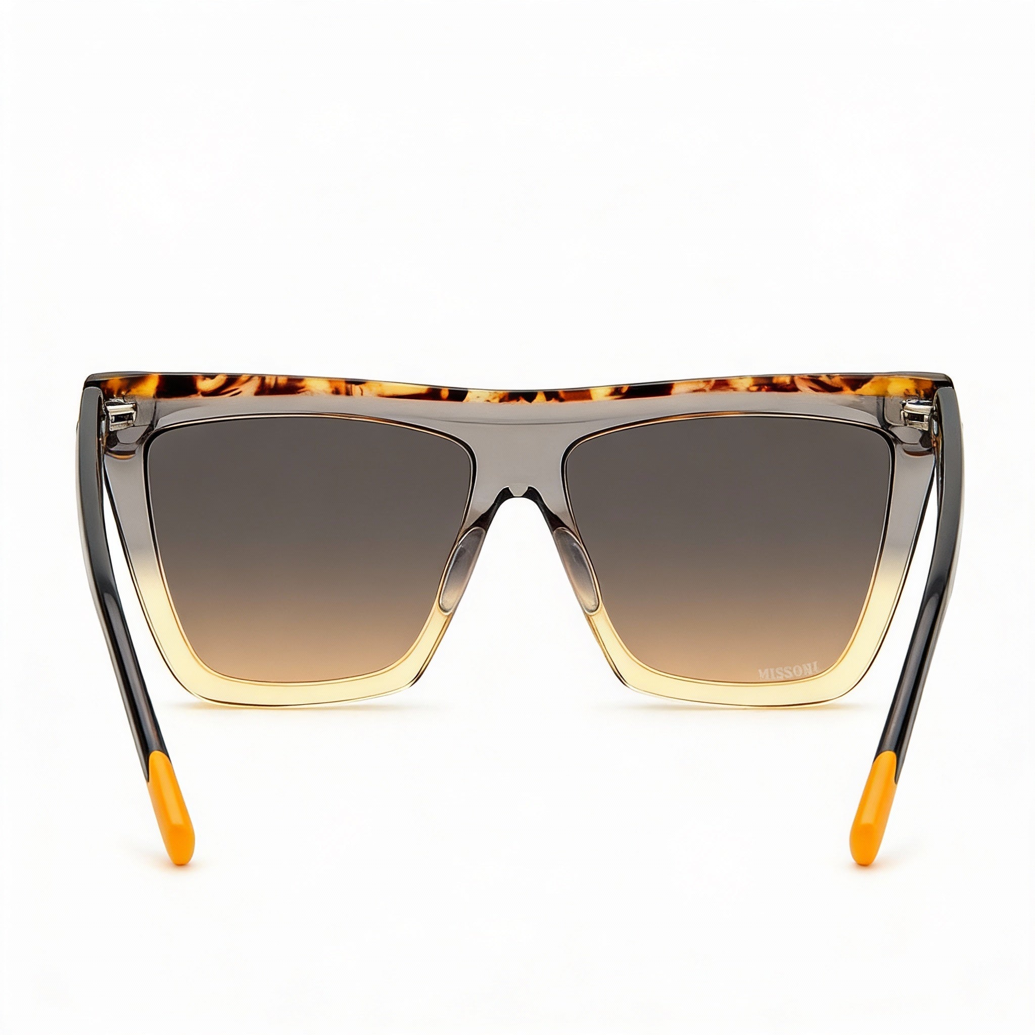 Gafas de sol unisex clásicas Missoni de acetato no polarizadas, montura gris ocre marrón ocre, lentes marrón ocre, 59 mm, Photo 3