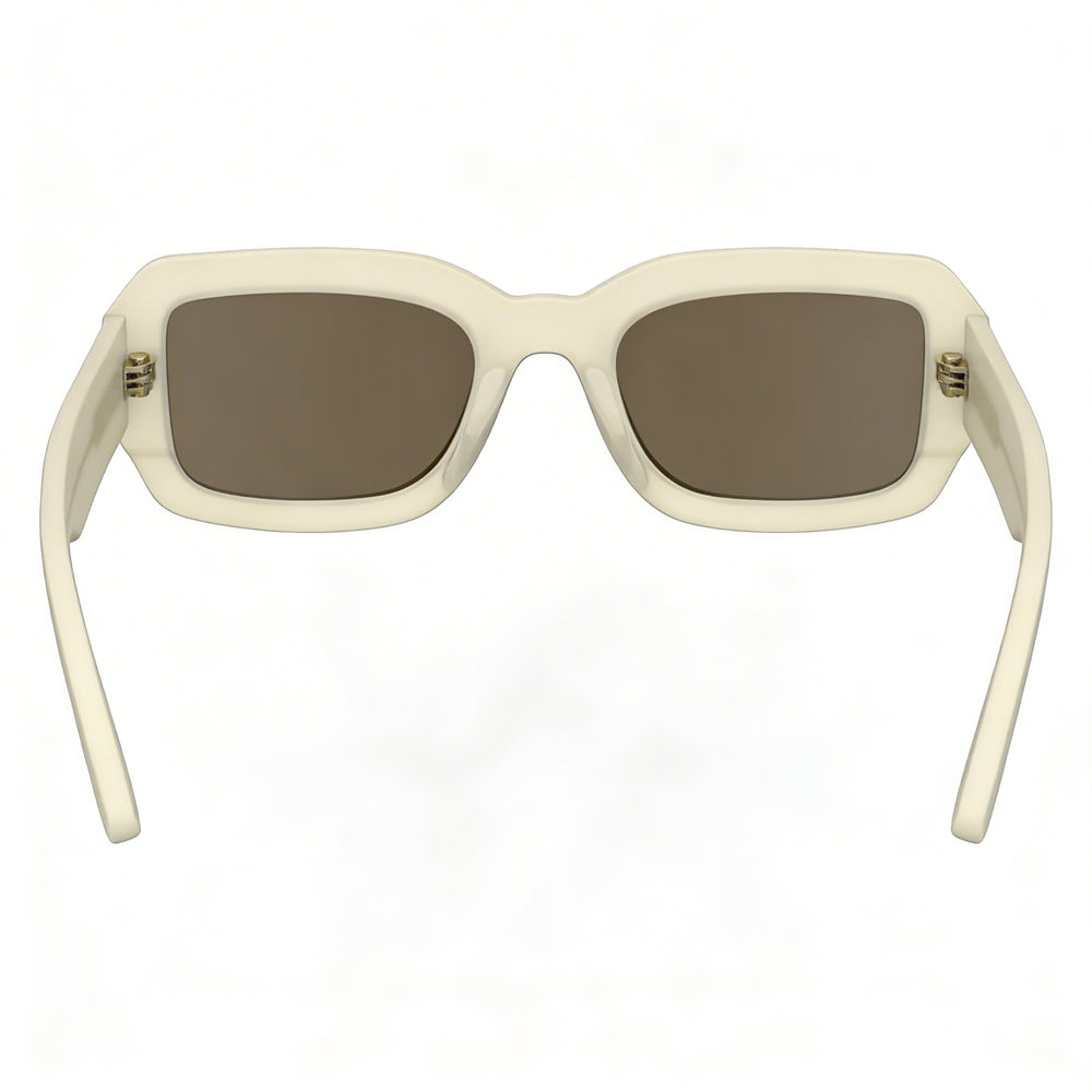 Calvin Klein Ck24511s Unisex Plastic Sunglasses Chalk Frame Solid Brown Lenses UV Protection 52mm