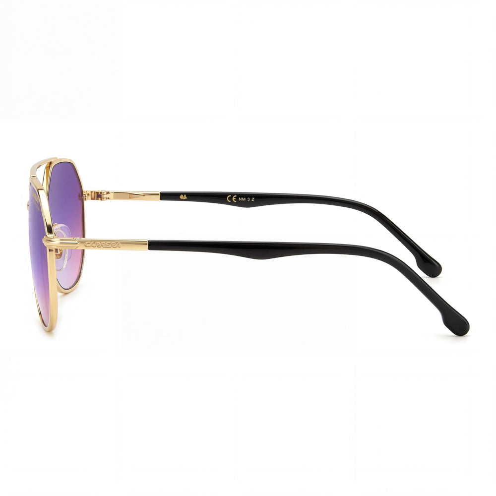 Gafas de sol Carrera 303/S unisex, montura de metal negro y dorado, de policarbonato rojo degradado azul, no polarizadas, de 53 mm